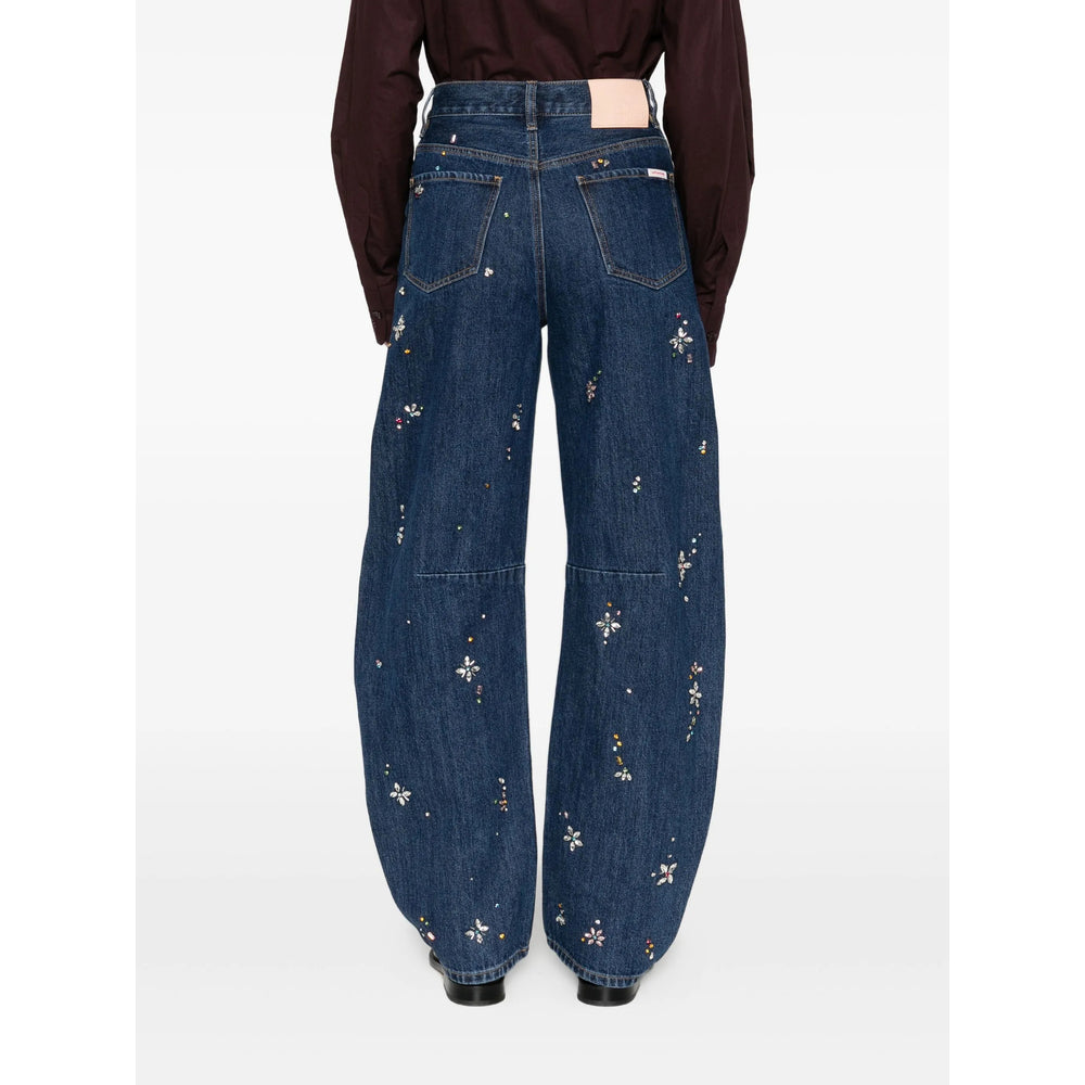 Self-Portrait Blue Denim - Wide-Leg Jeans Women