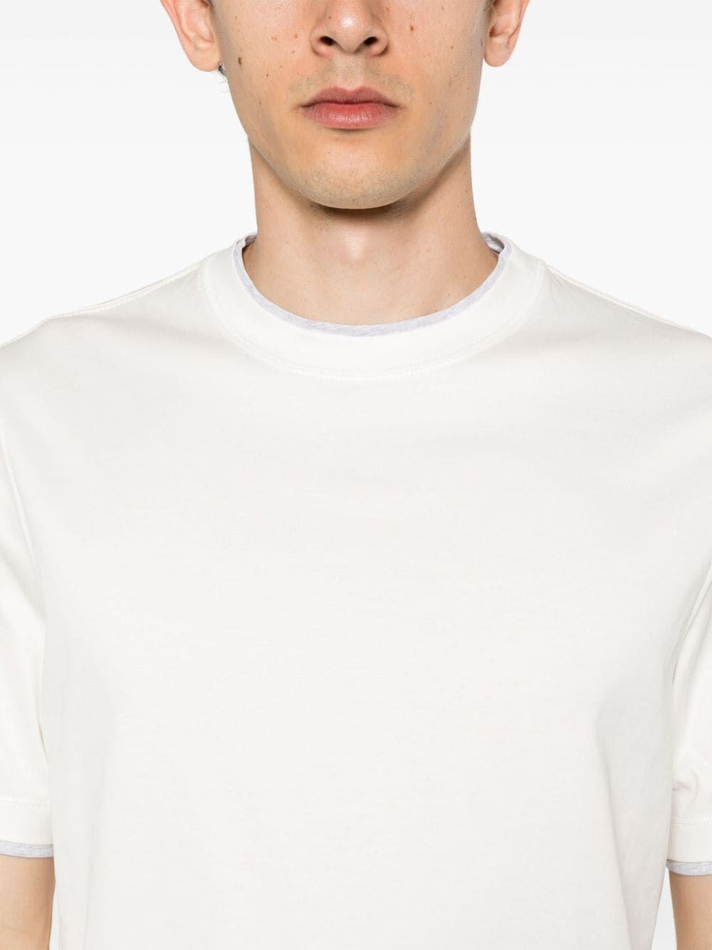 Brunello Cucinelli Men T-Shirt With Faux-Layering
