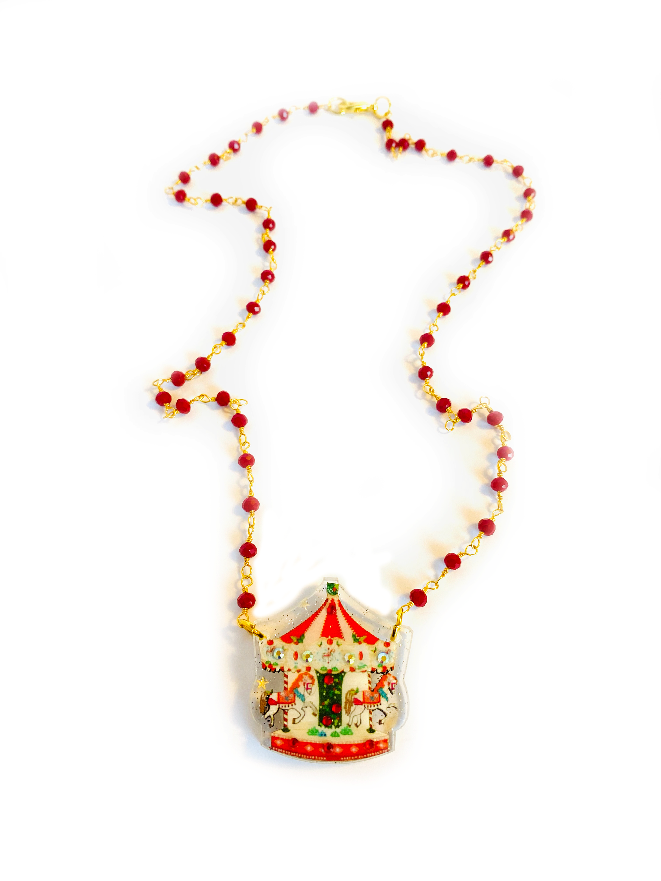 Christmas Carousel Necklace by Rosie Rose Parker