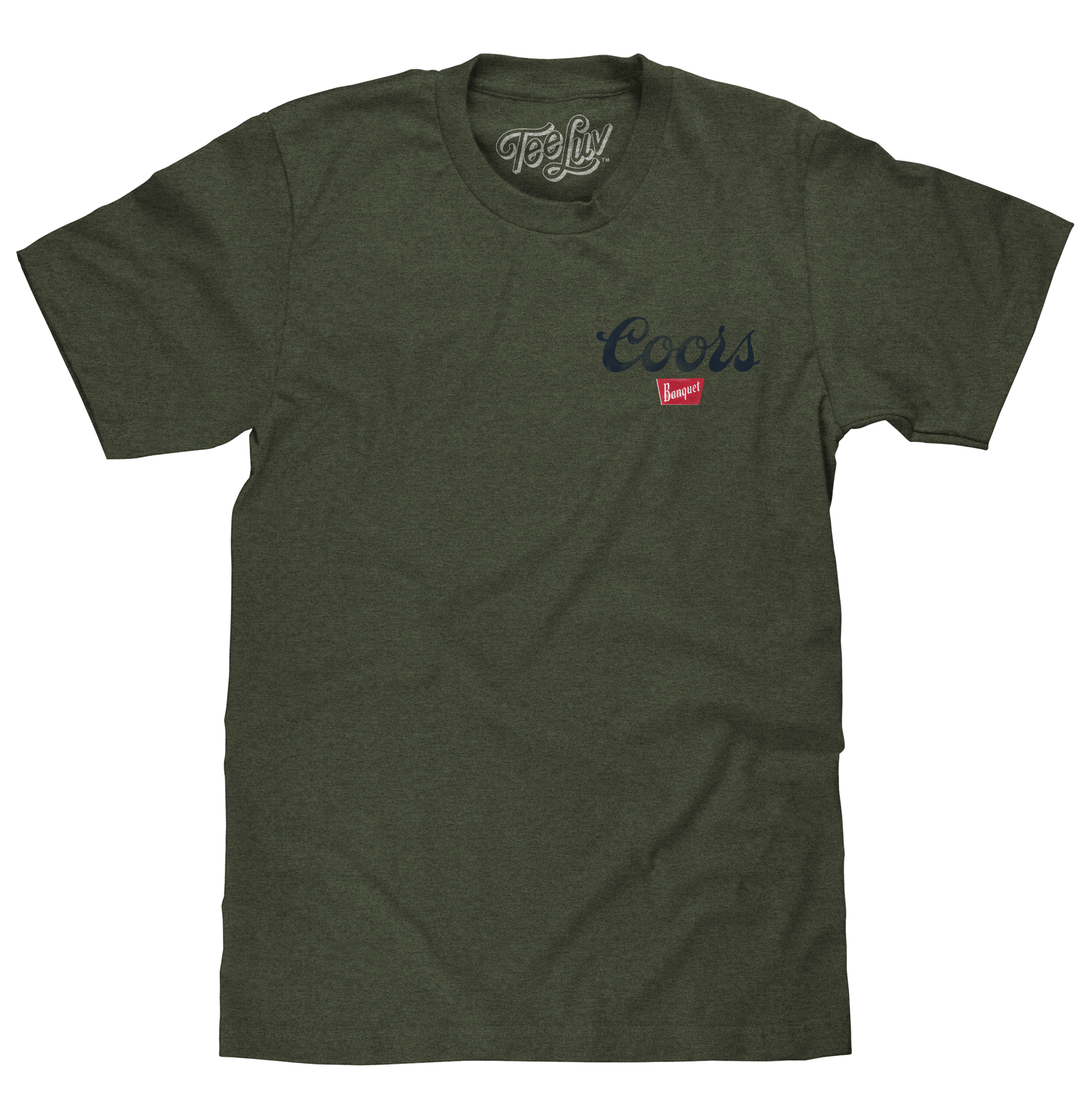 Coors Banquet The Legend Left Chest Front and Back Print T-Shirt - Military Green