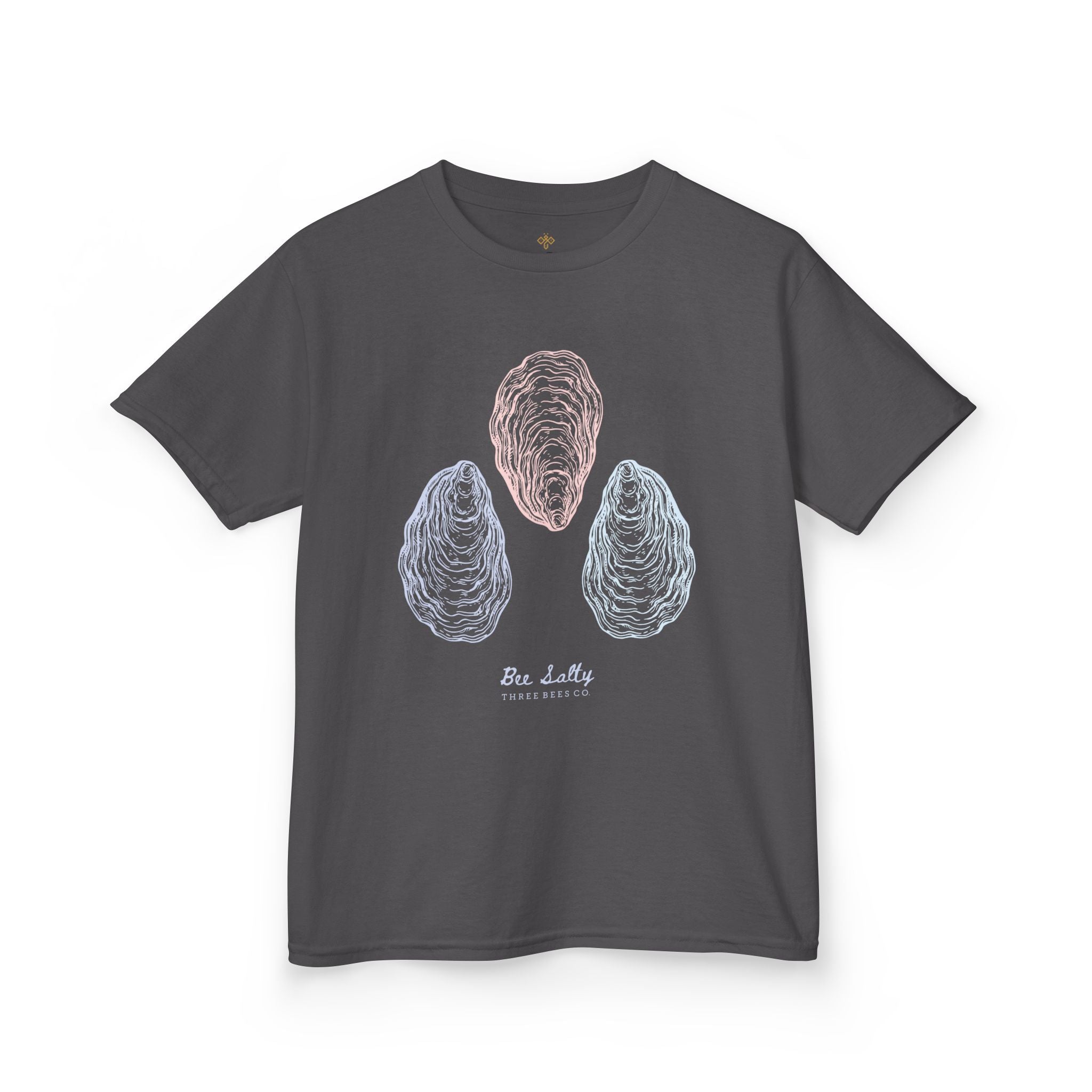 Bee Salty Oyster Trio Girls Short Sleeve Youth Hive Tee