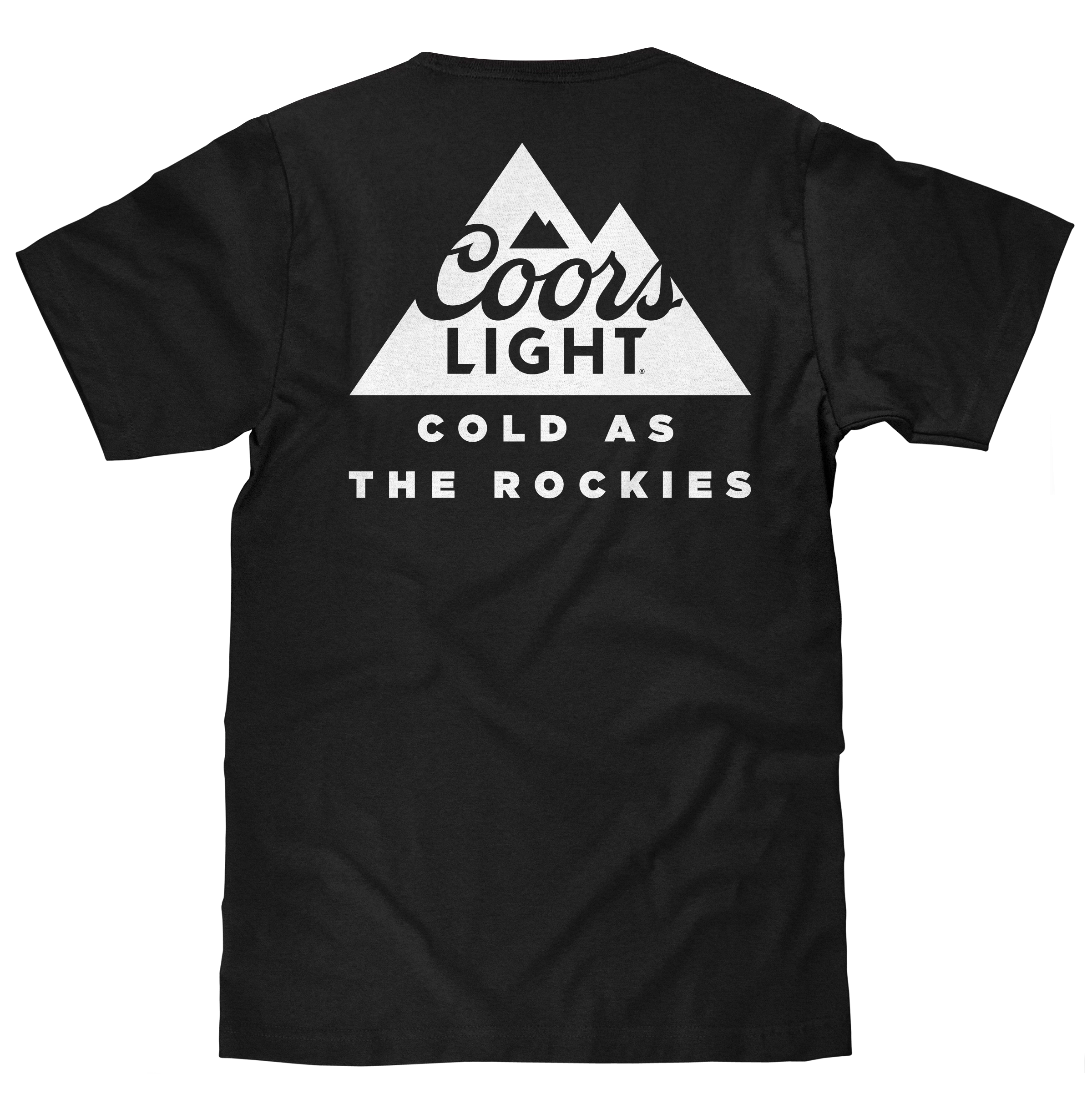 Coors Light Cold as the Rockies Left Chest Front and Back Print T-Shirt - Black