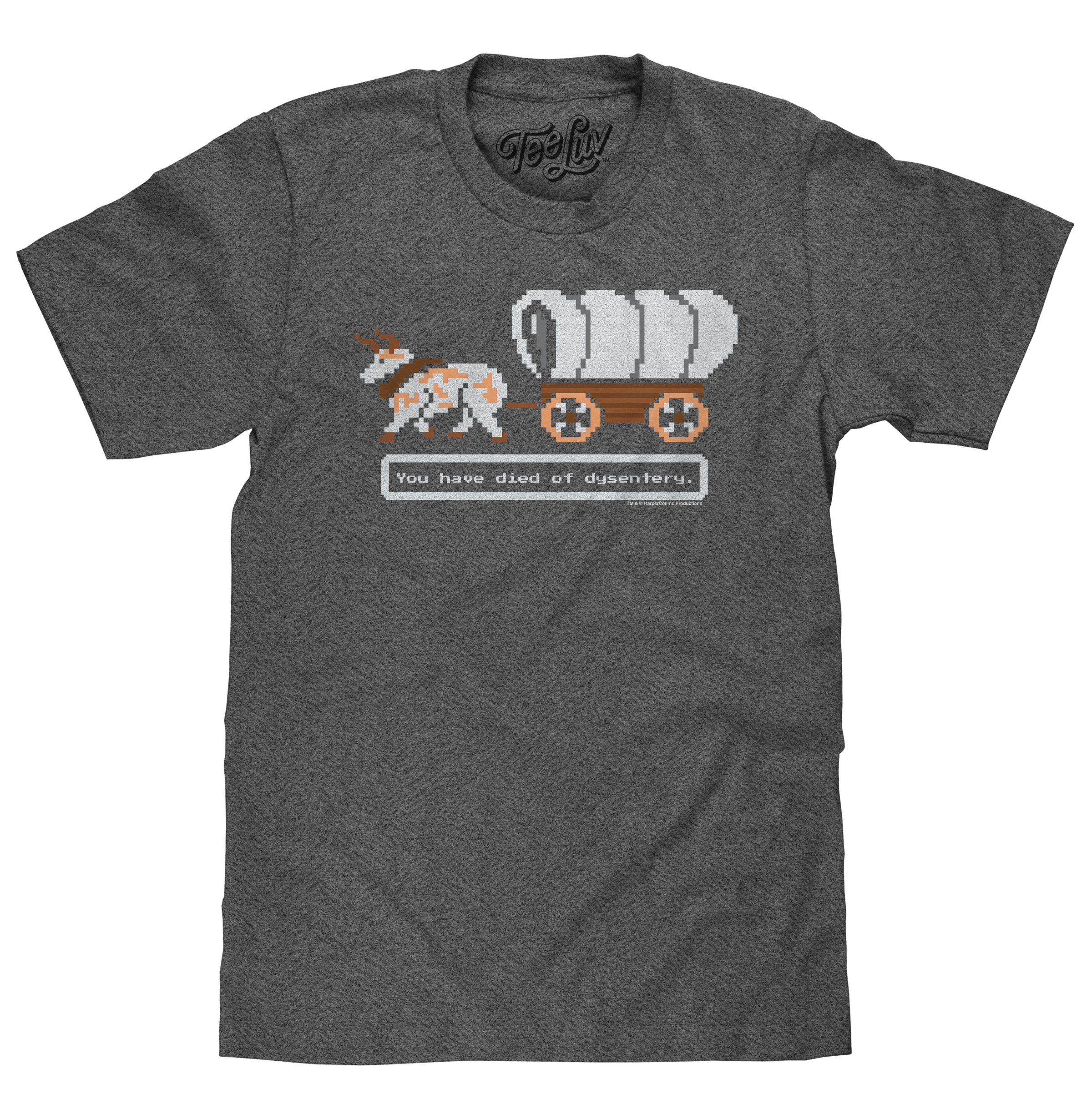 The Oregon Trail You Have Died of Dysentery Video Game Quote T-Shirt - Heather Graphite
