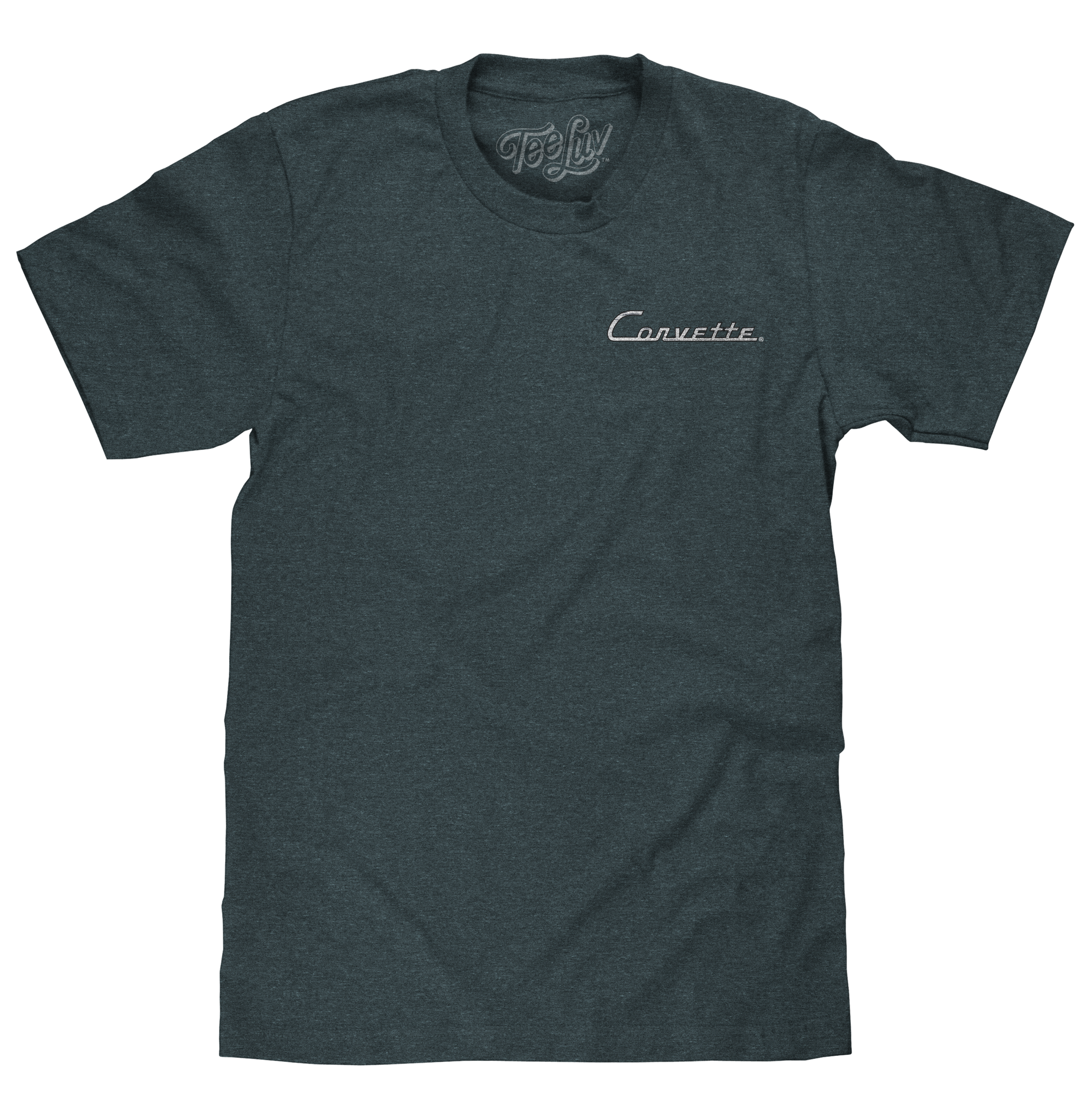 Chevy Corvette C1 Front and Back Print T-Shirt - Navy Heather