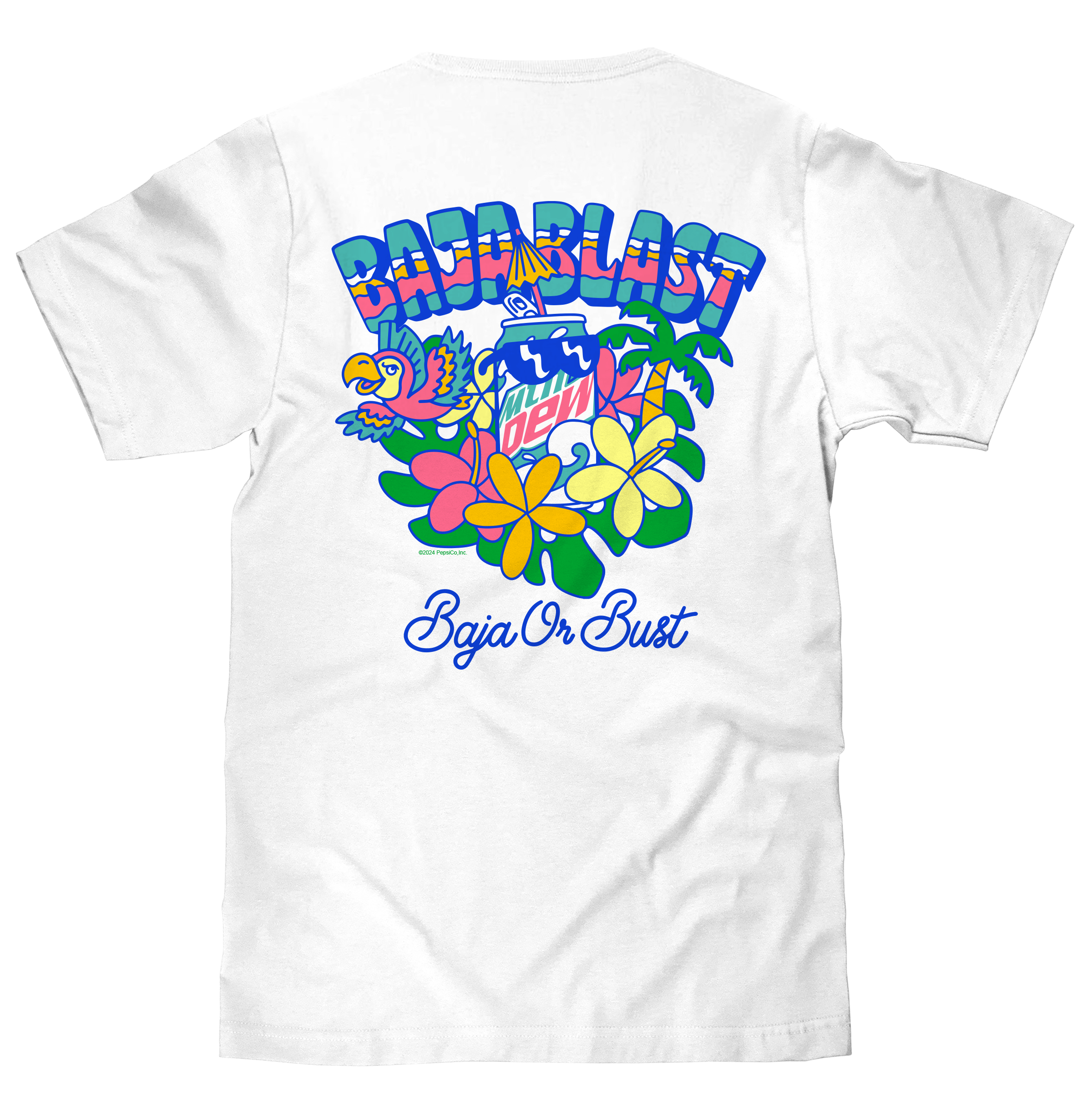 Mtn Dew Baja Blast Soda Tropical T-Shirt - White
