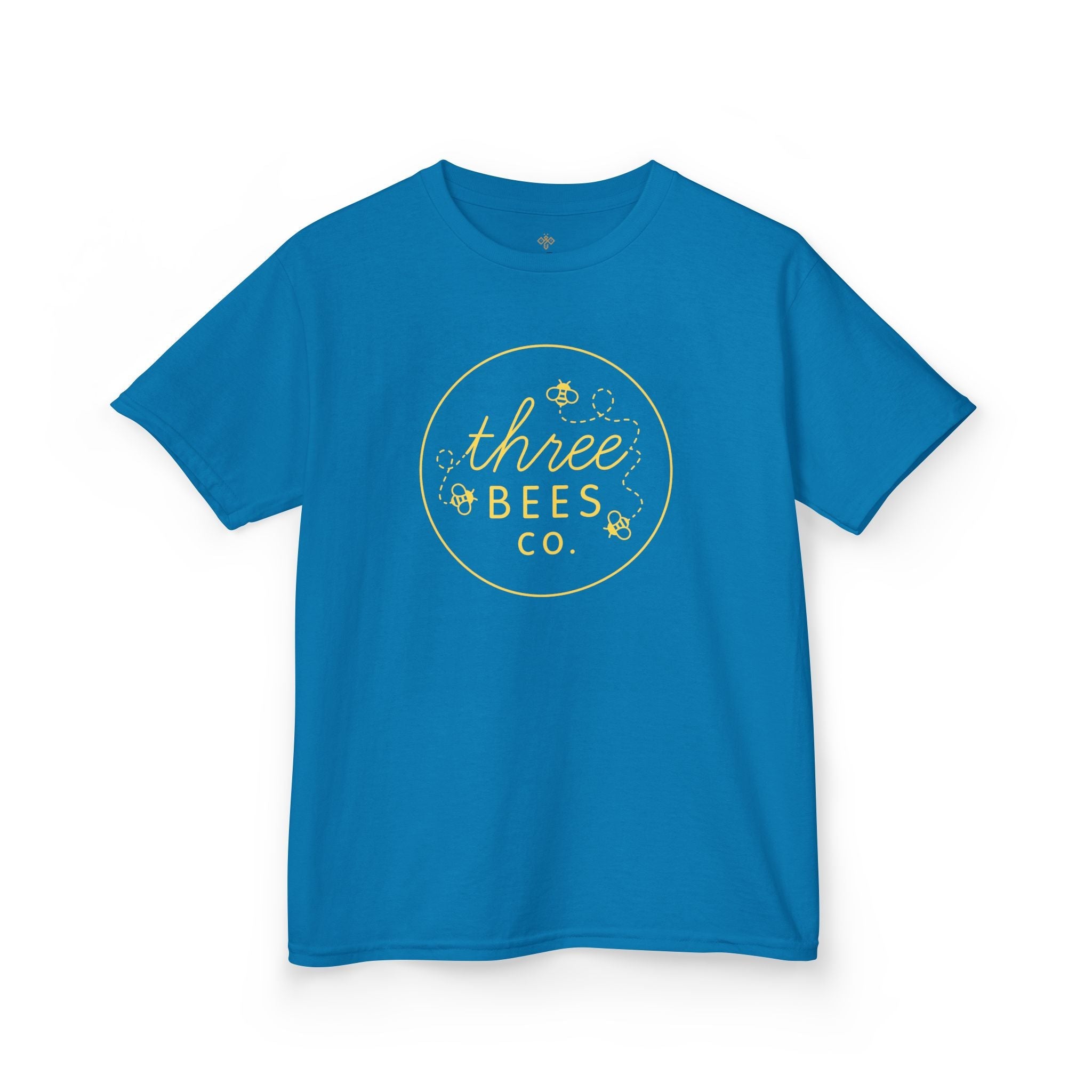 Kids Heavy Cotton Gildan Three Bees Classic Logo in Yellow Hive Tee