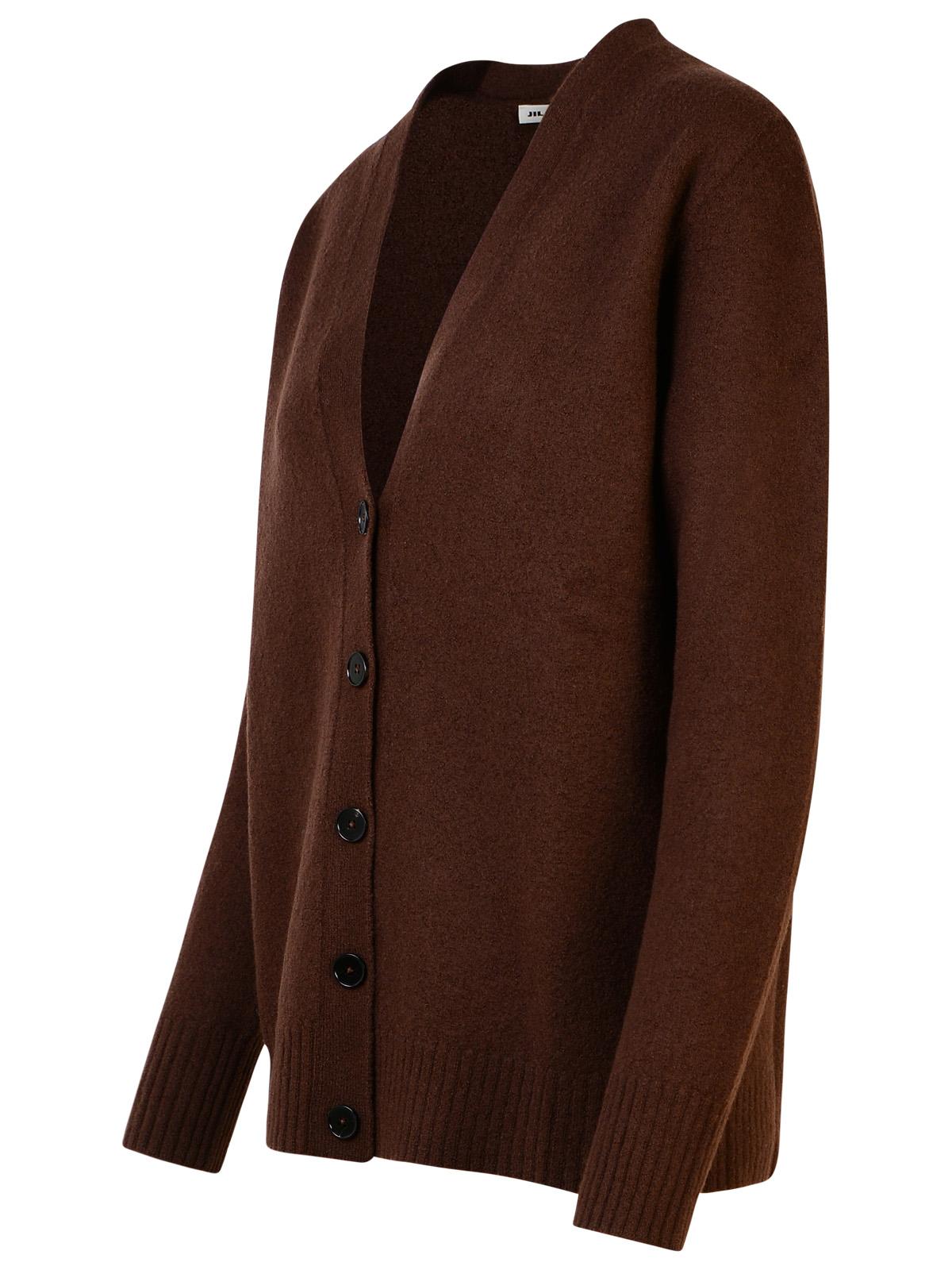 Jil Sander Brown Wool Cardigan Women