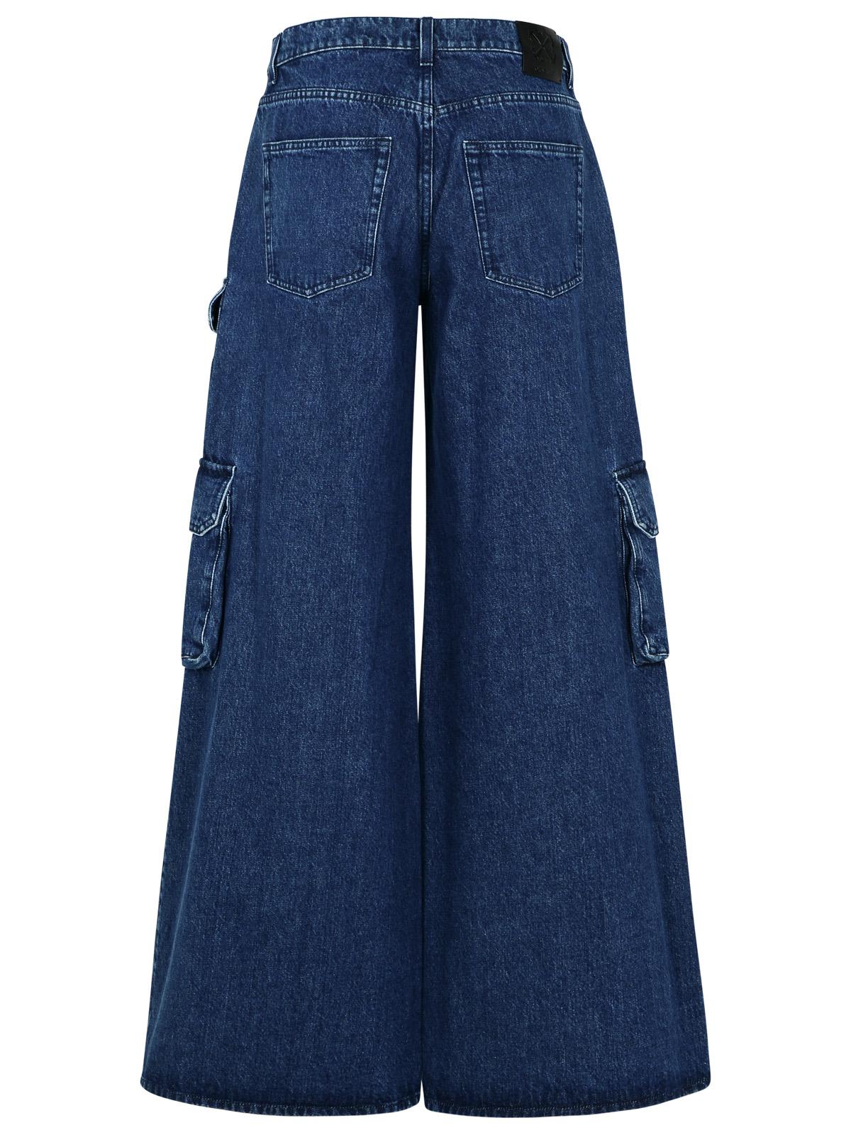 Off-White Cargo 'Baggy' Jeans In Blue Cotton Women