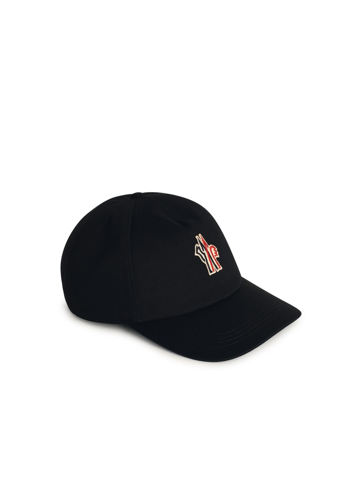 Moncler Grenoble Black Cotton Cap Men