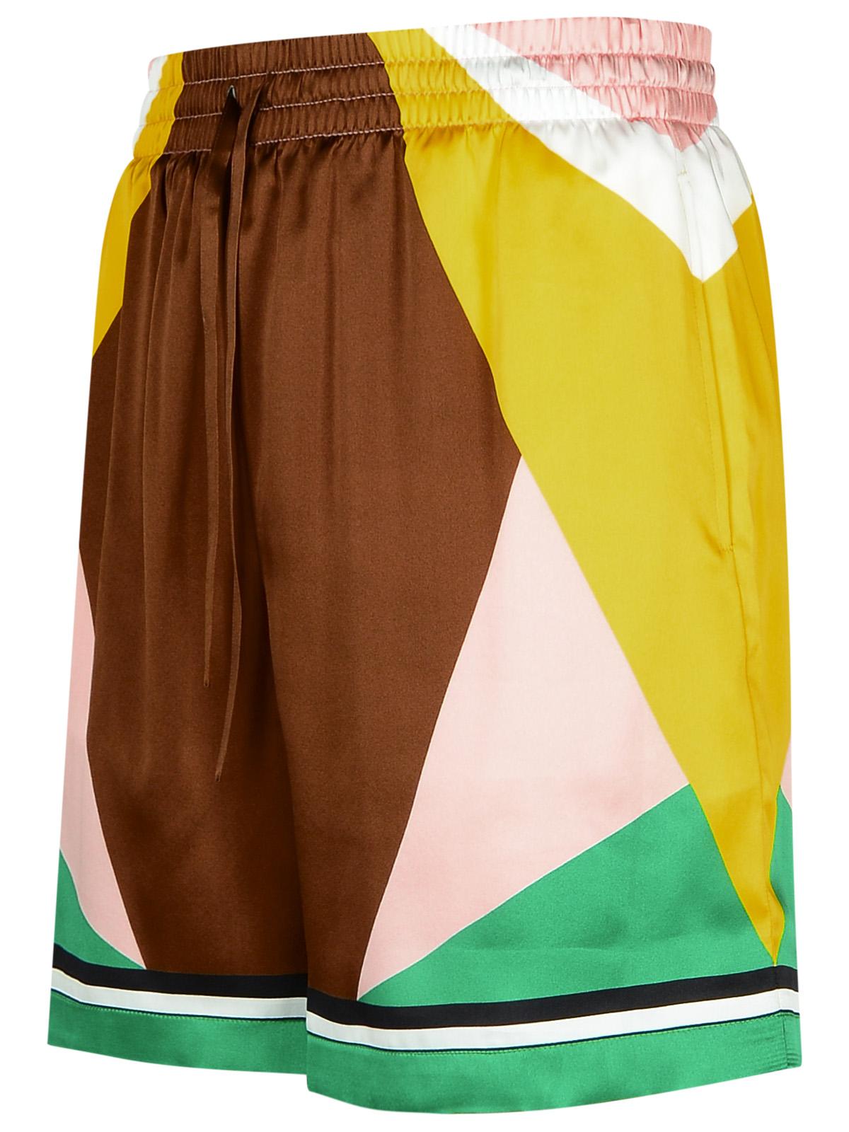 Casablanca 'Geometric' Multicolor Silk Bermuda Shorts Men
