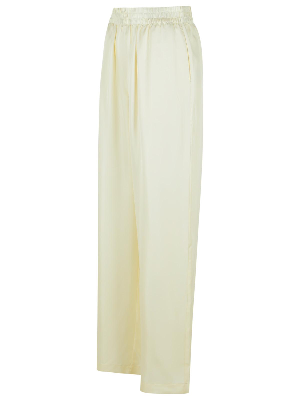 Lisa Yang Wide-Leg Ivory Silk Trousers Women