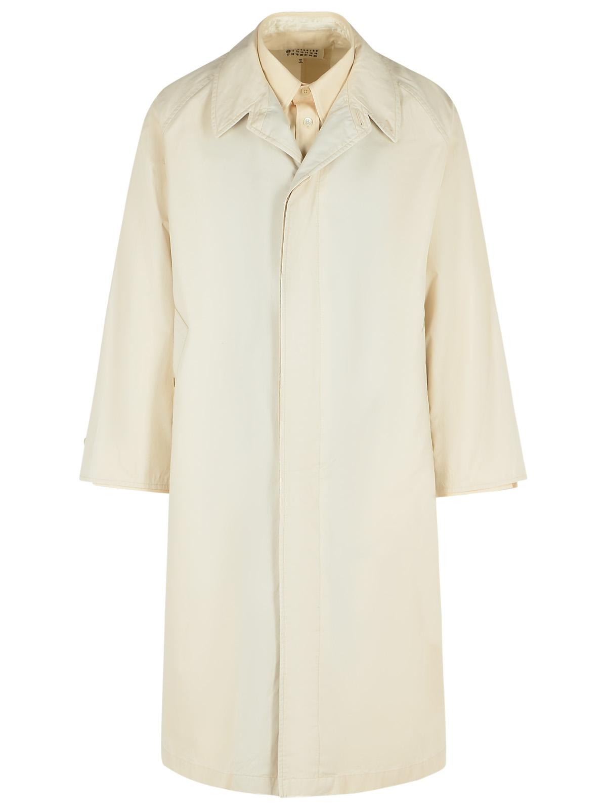 Maison Margiela Ivory Cotton Trench Coat Men