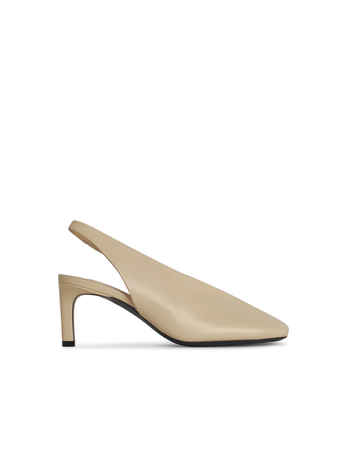 Jil Sander Ivory Leather Slingbacks Women