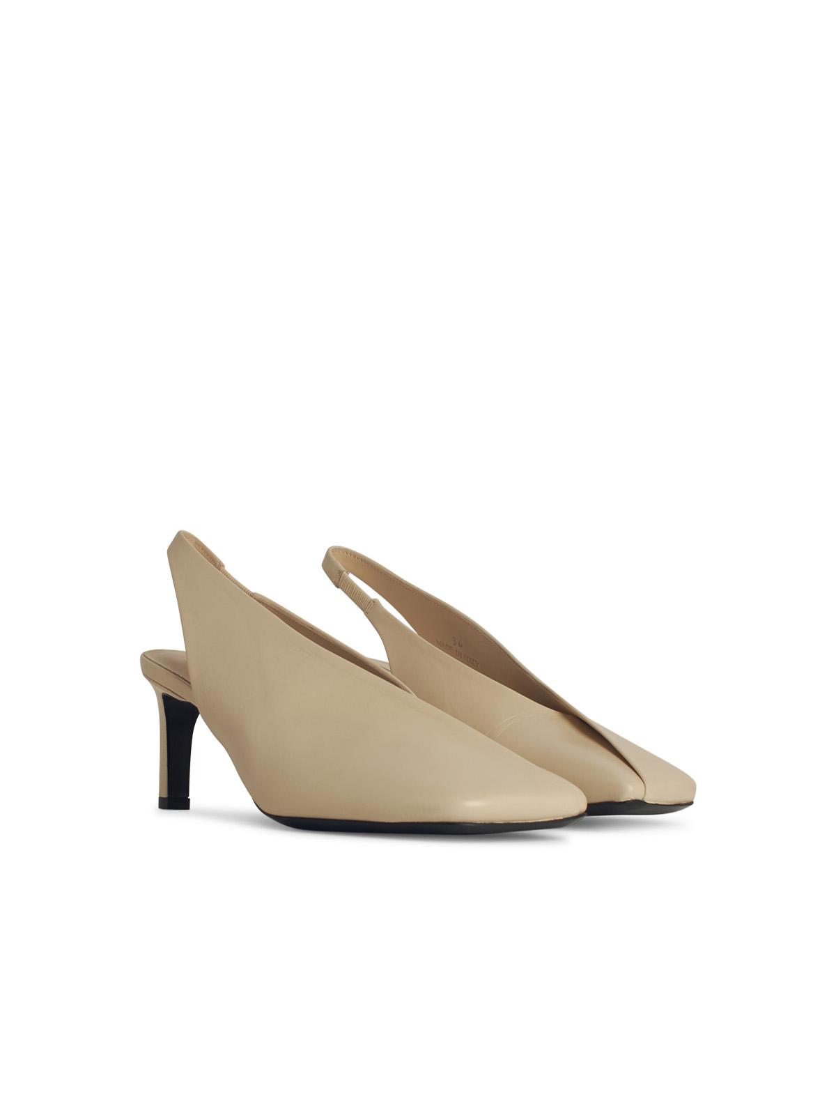 Jil Sander Ivory Leather Slingbacks Women