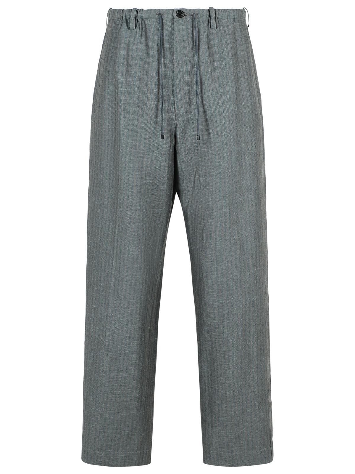 Dries Van Noten 'Penny' Grey Linen Blend Trousers Men