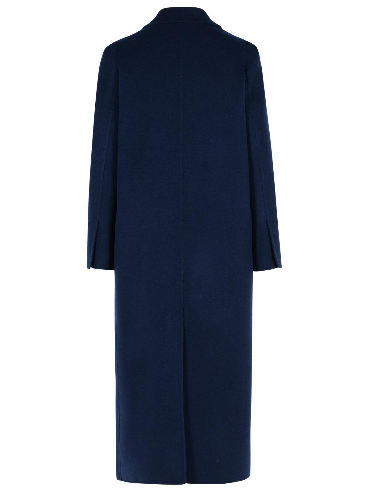 Max Mara 'Albania' Blue Virgin Wool Blend Coat Women