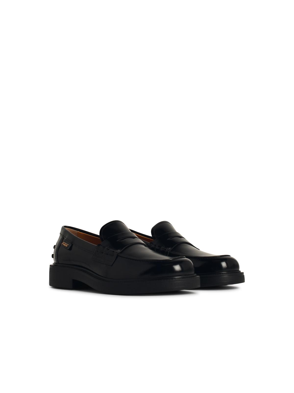 Tod's Black Leather Loafers Women