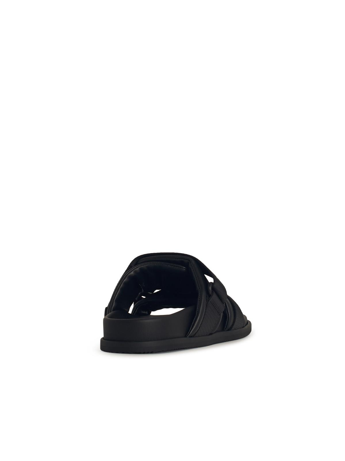 Moncler Black Leather Blend Sandals Women