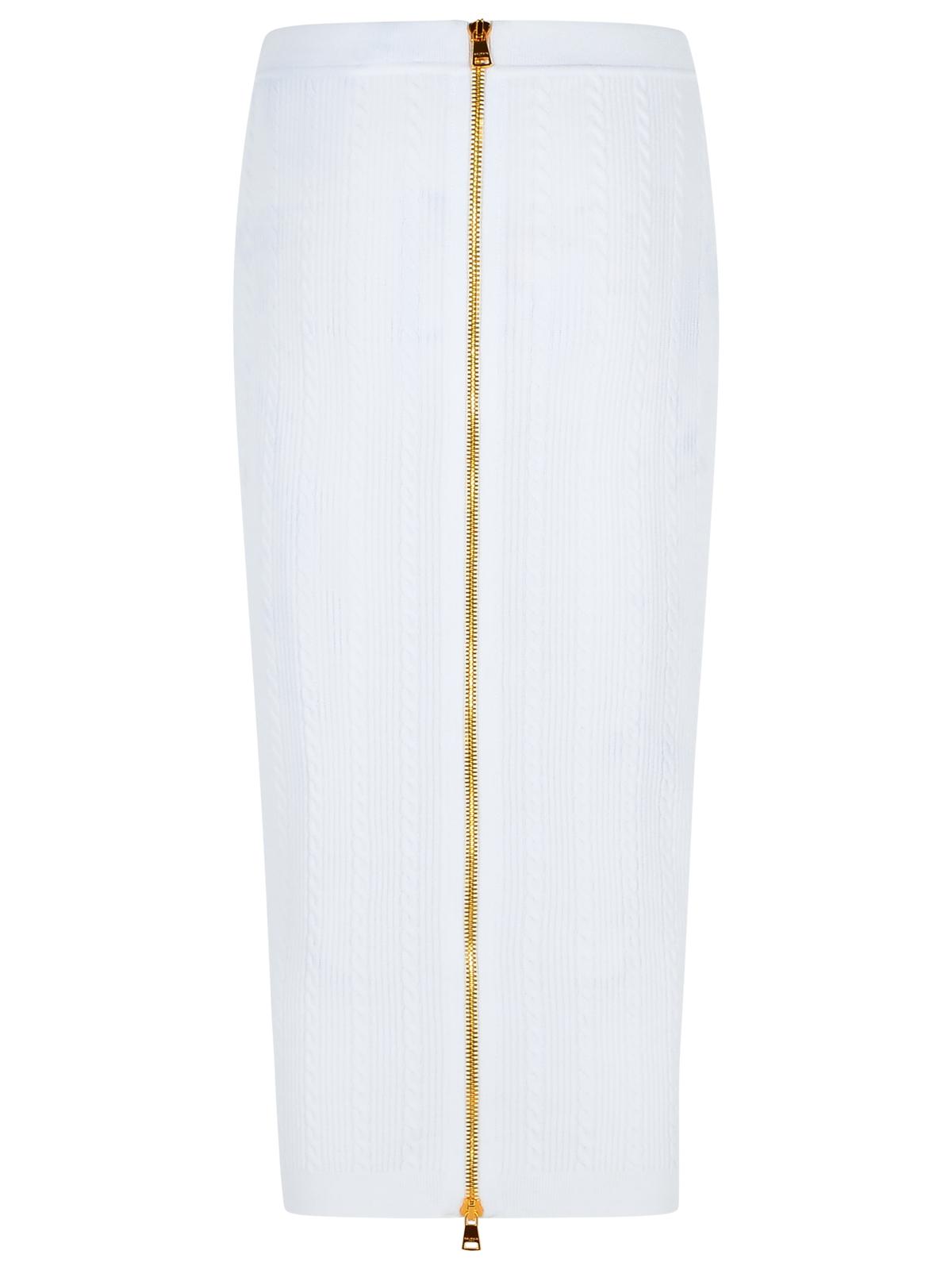 Balmain Long Skirt In White Viscose Blend Women