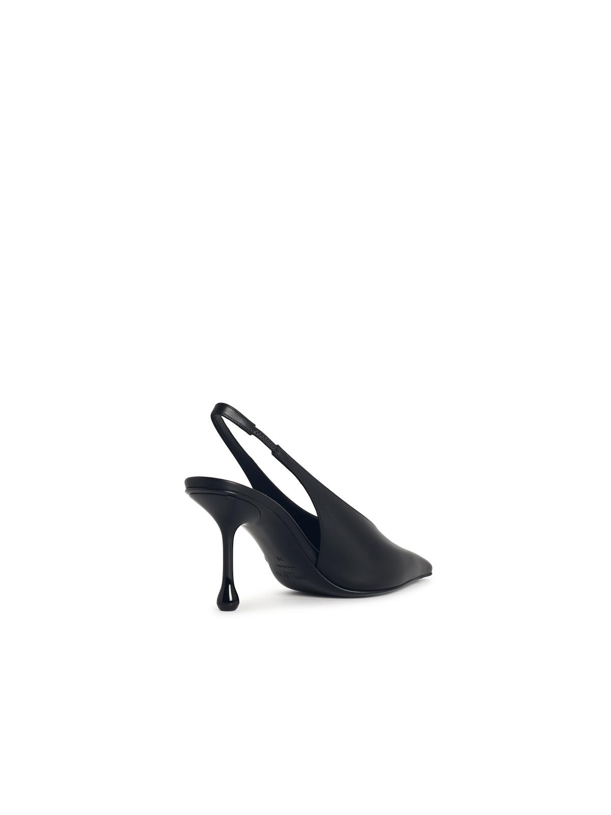 Jimmy Choo 'Isa 80' Black Leather Slingbacks Women
