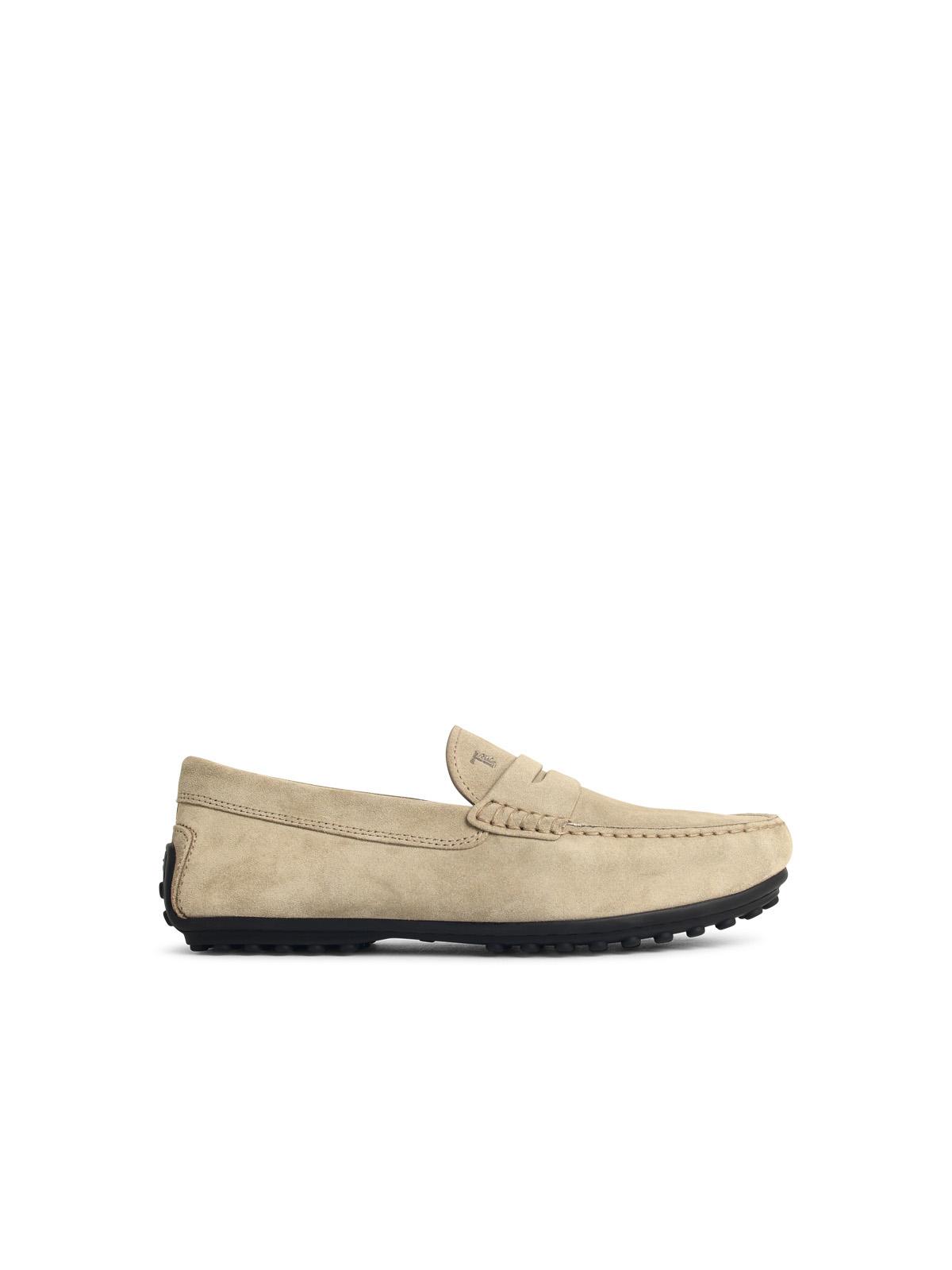 Tod's 'City Gommino' Beige Suede Loafers Men