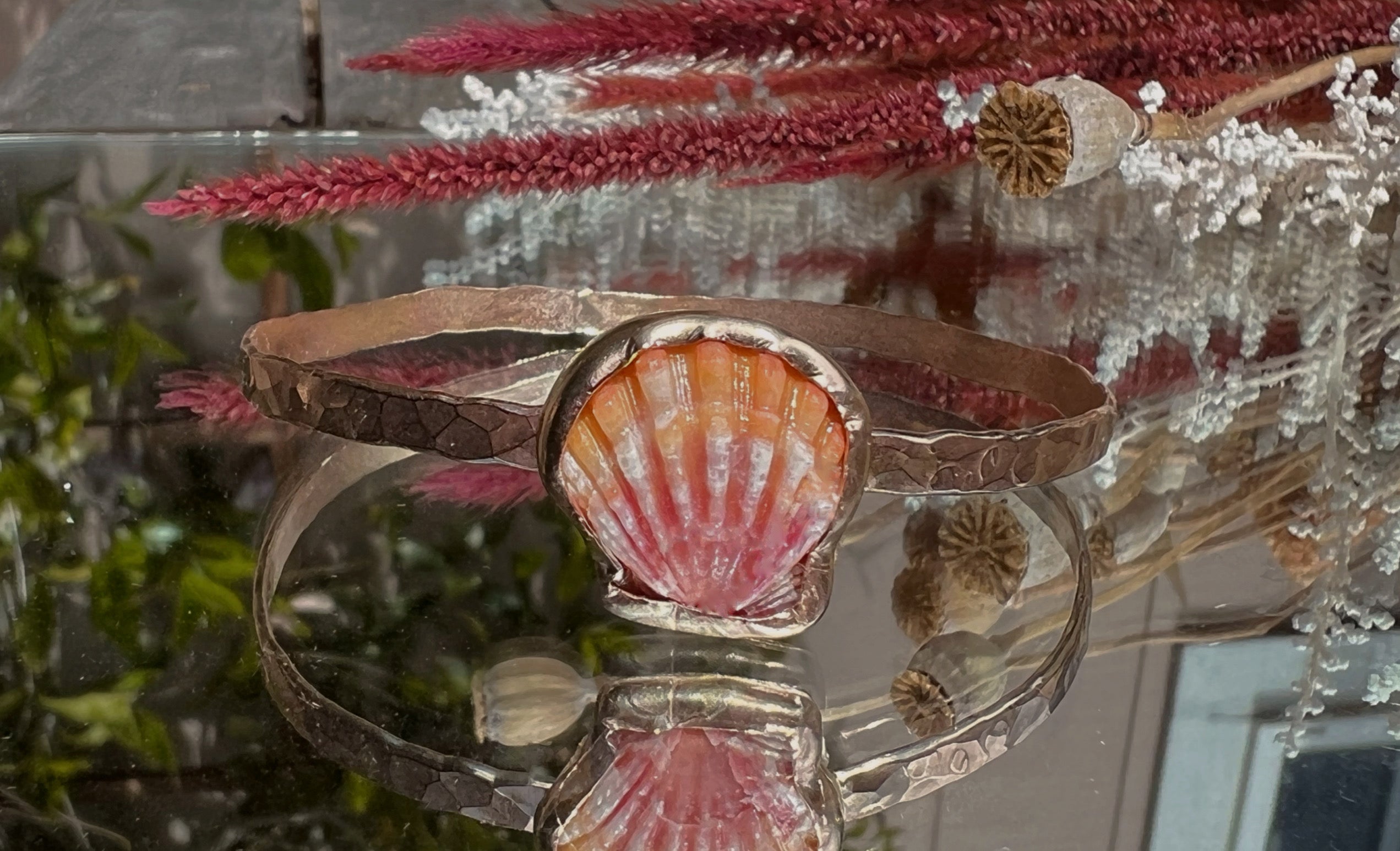 Hawaiian Sunrise Shell Bangle by Toasted Jewelry