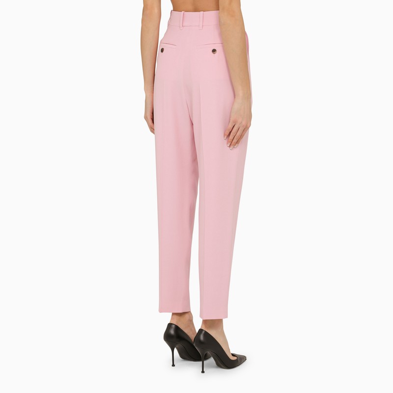 Alexander Mcqueen Pink Regular Trousers With Pleats Women