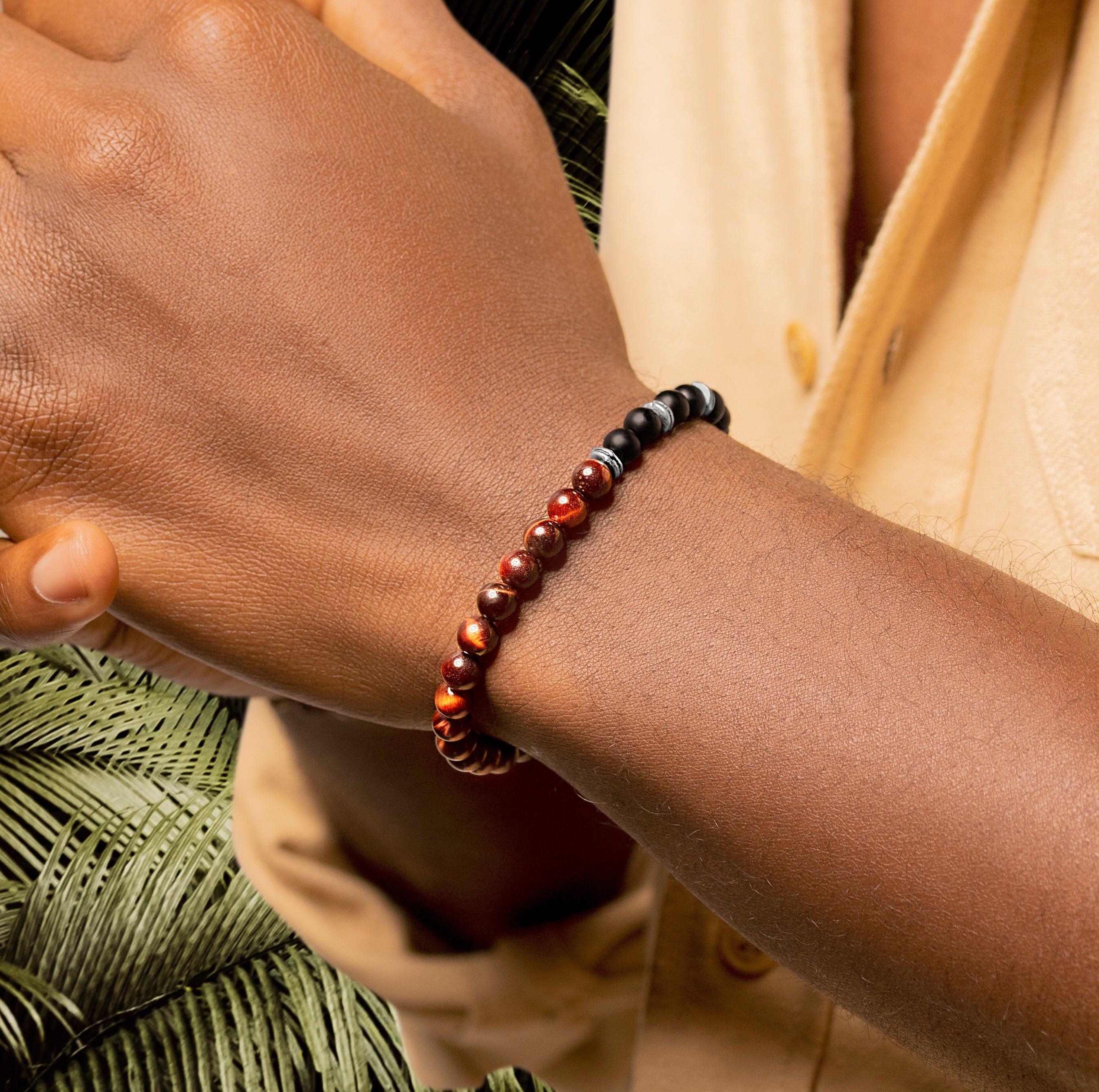 Spiritual Vitality - Onyx Red Tiger's Eye Bracelet