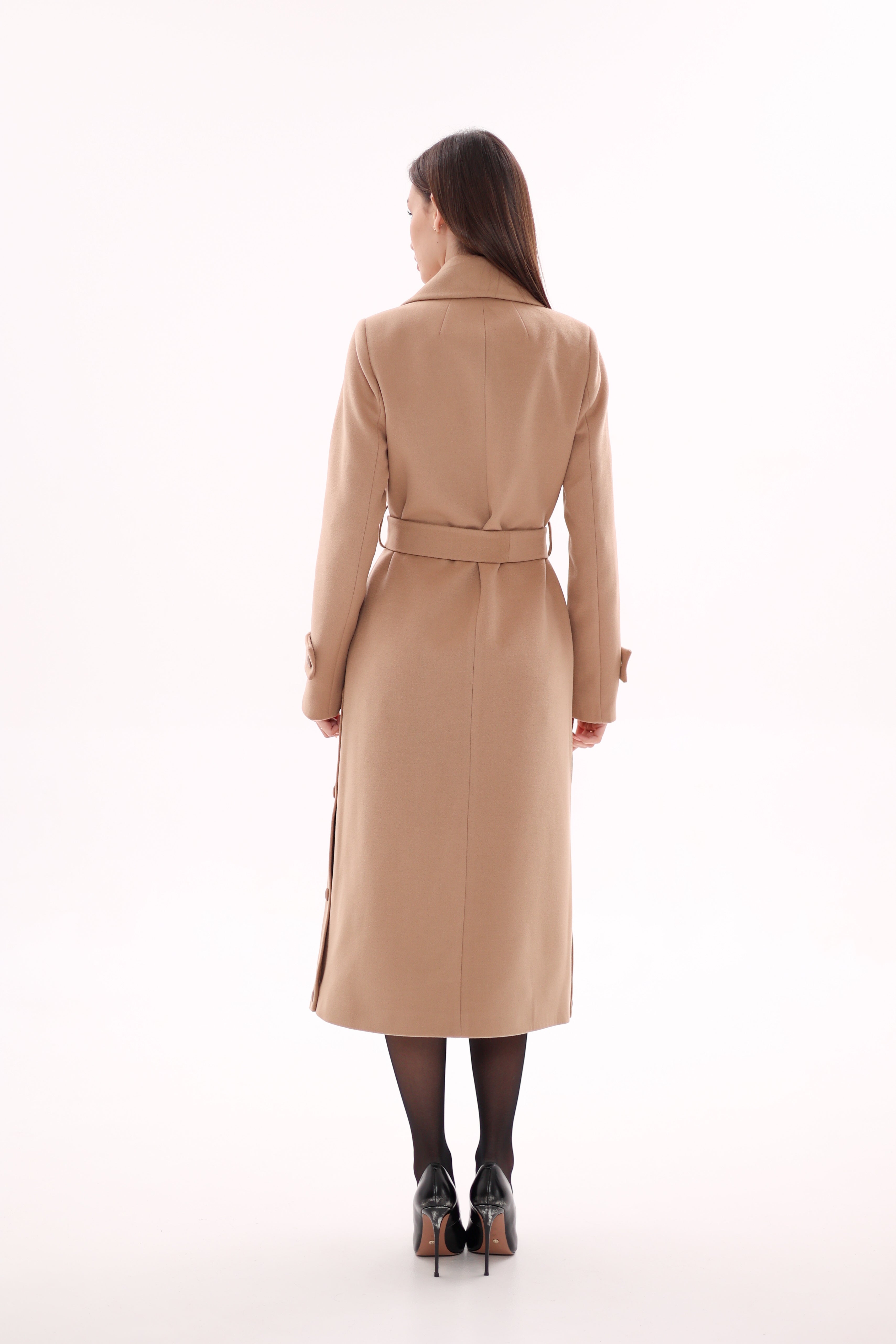 Camille Cashmere Blend Coat in Camel