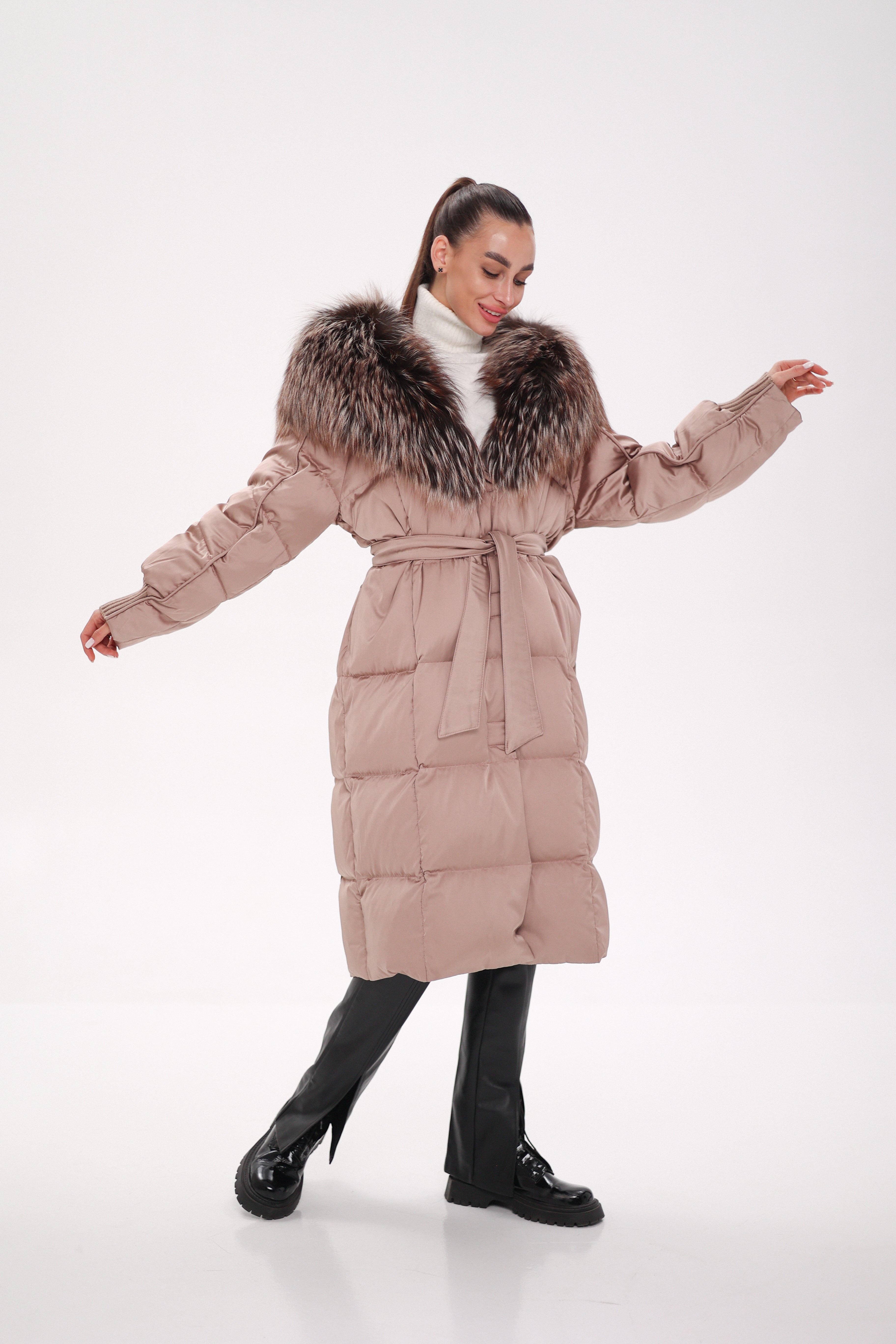 Rei Silver Fox Fully Lined Hood Down Coat in Blush