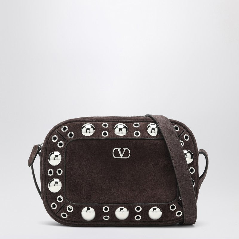 Valentino Garavani Nellcôte Bag Brown In Suede With Studs And Rivets Women