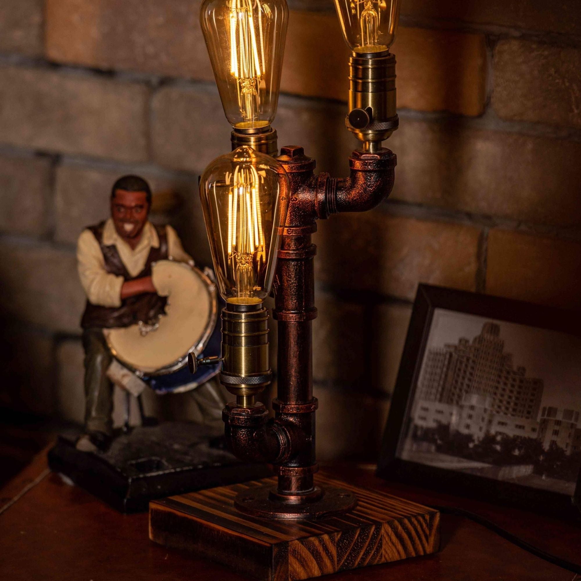 7DAY'S Shadow Steampunk Handmade Vintage Adjustable Pipe Lamp