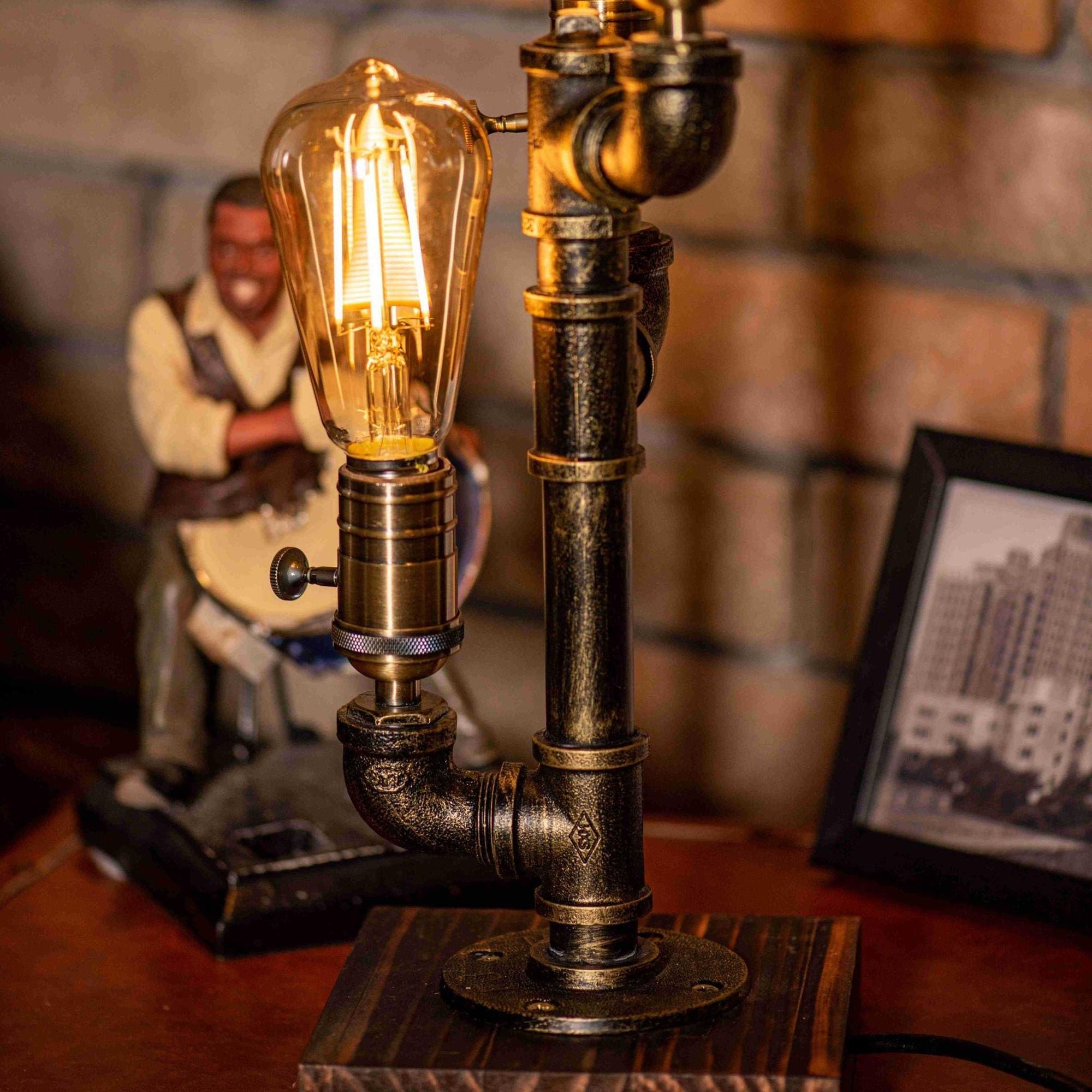 7DAY'S Shadow Steampunk Handmade Vintage Adjustable Pipe Lamp