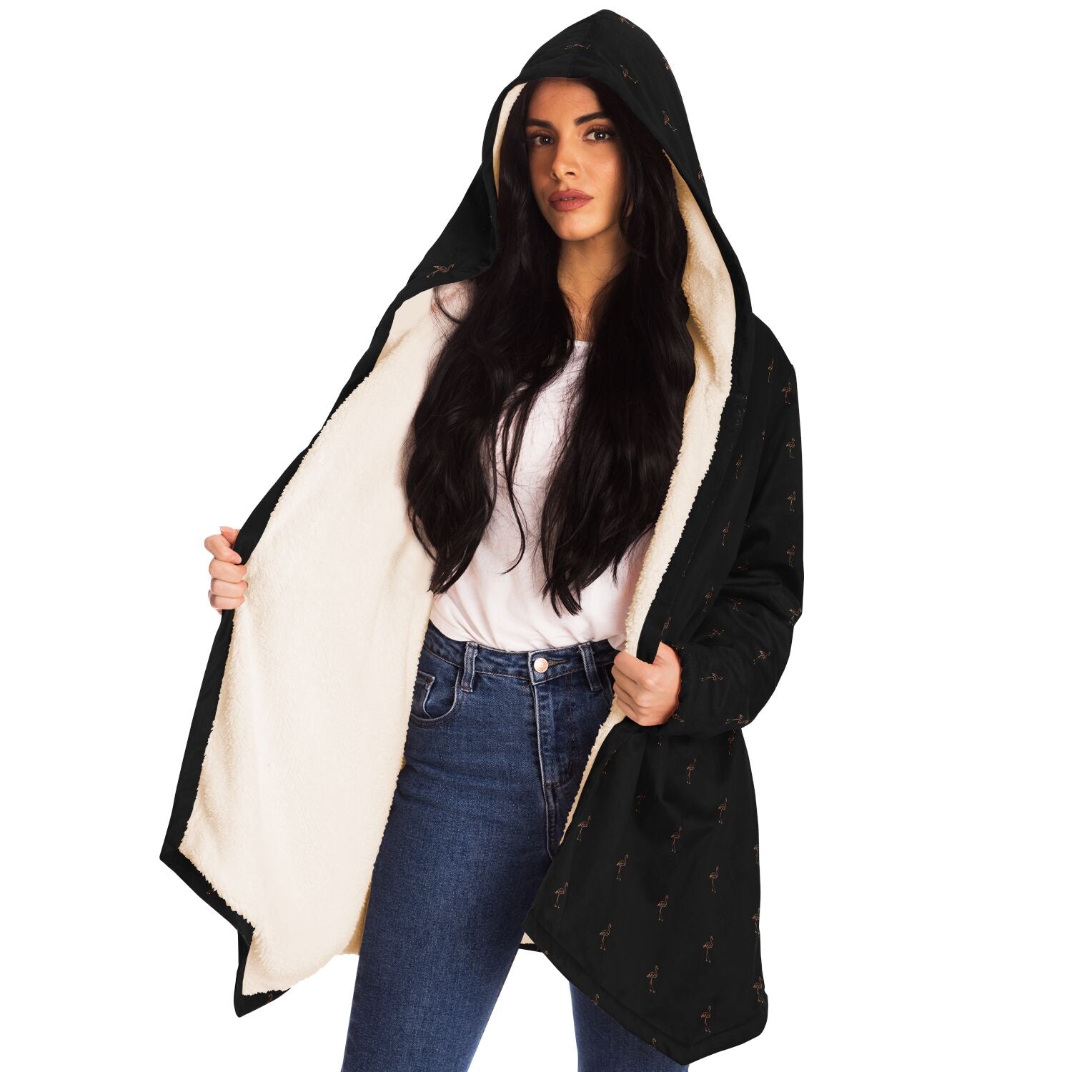 Classic Flamingo Silhouette Cloak Hoodie