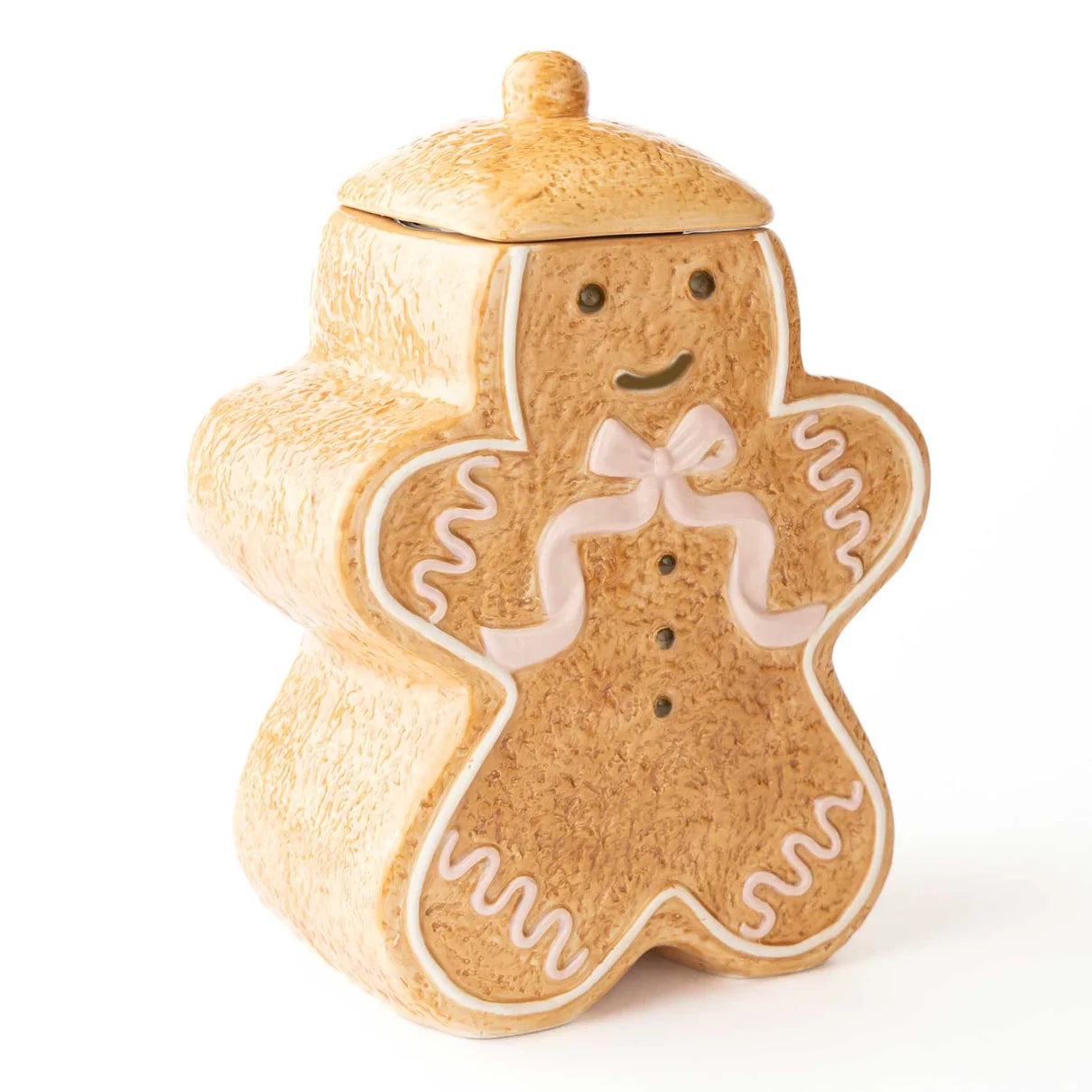 PINK BOW GINGERBREAD COOKIE JAR