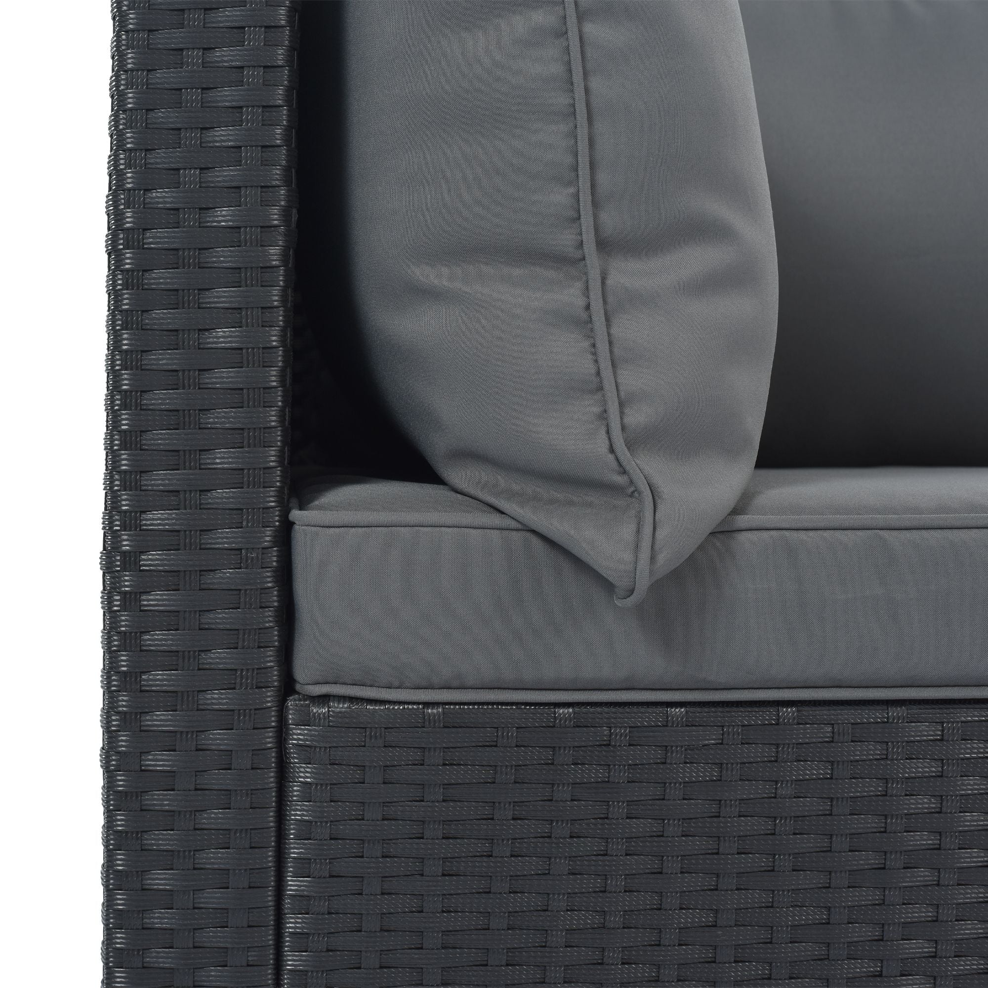 8-Pieces Outdoor Patio Furniture Sets;  Garden Conversation Wicker Sofa Set;  Single Sofa Combinable