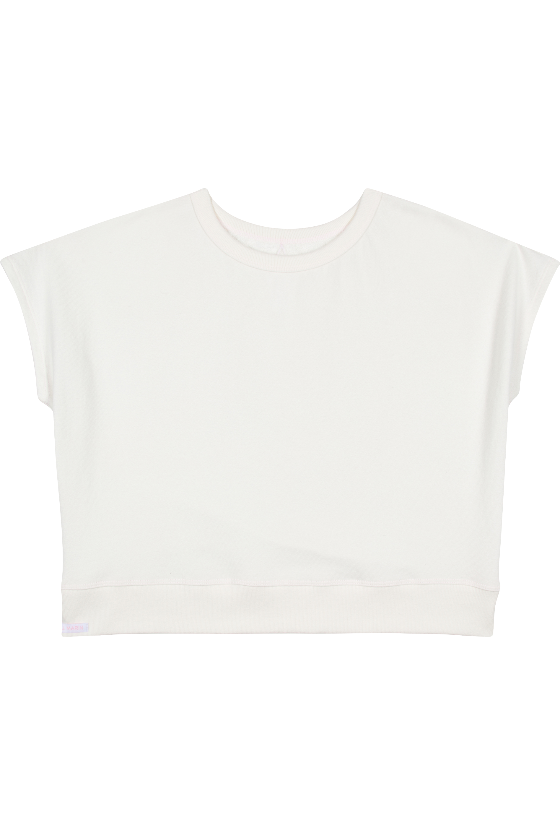 Organic Cotton Terry Bateau Top - Natural with Rosewater Pink Stitching