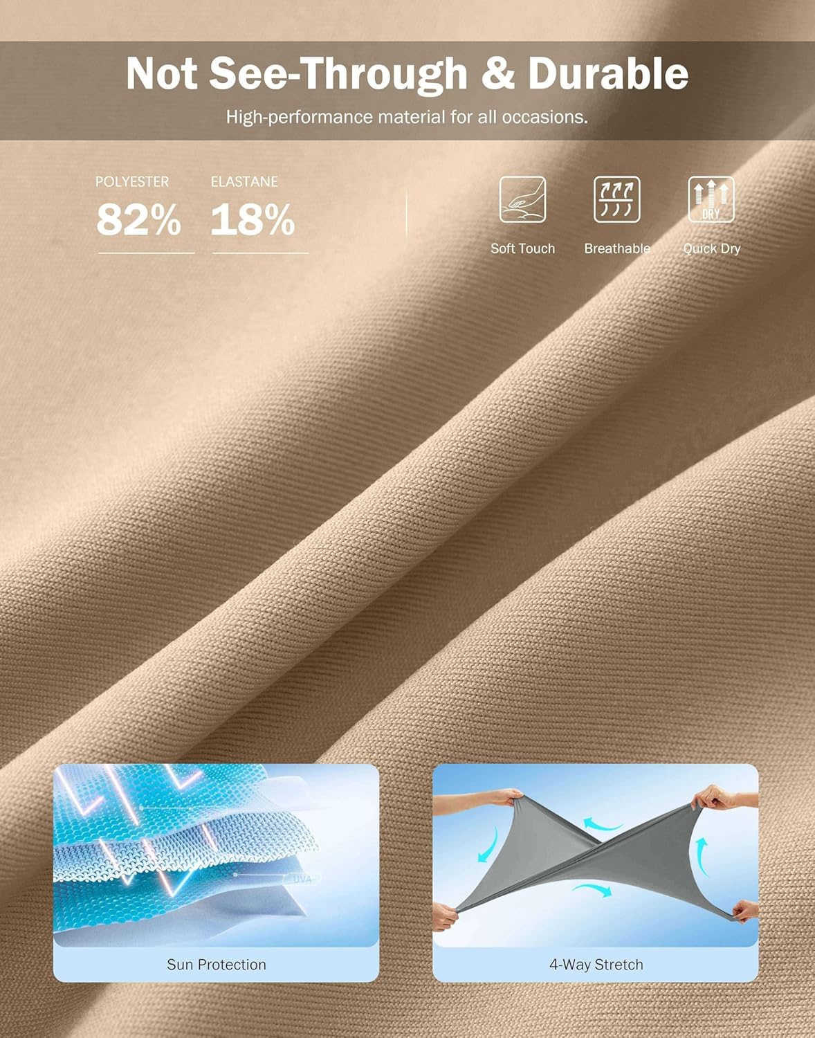 SANTINY 18" Skorts for Women 3 Pockets High Waist Long Athletic Tennis Skirt Golf Skort for Casual Summer Travel