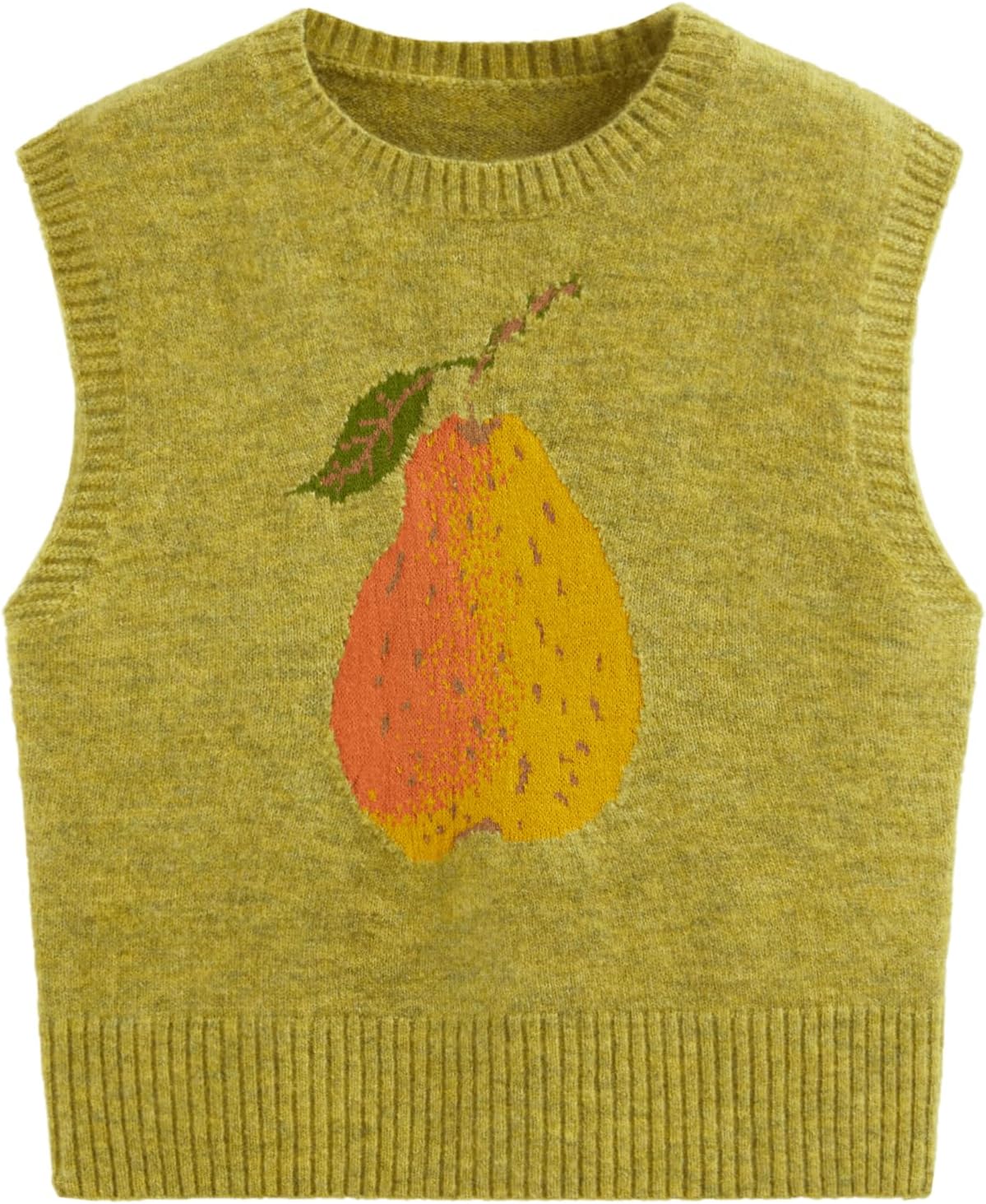 CIDER Women’s Sweater Vest Knit Sleeveless Pear Cute Graphic Sweater Vest Tank Top Fall Outfits