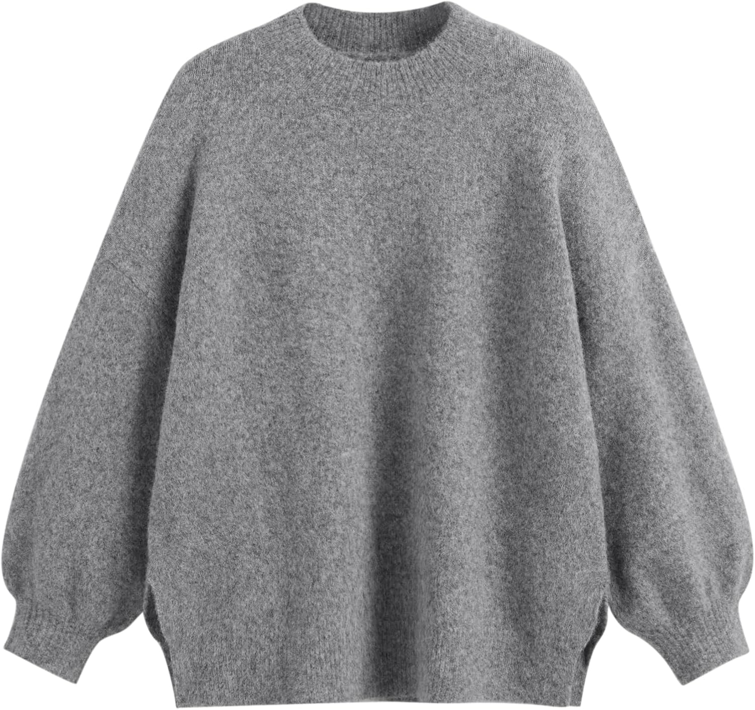 CIDER Womens Oversized Knit Sweater Pullover Crew Neck Casual Jumper Cozy Sweaters Grey