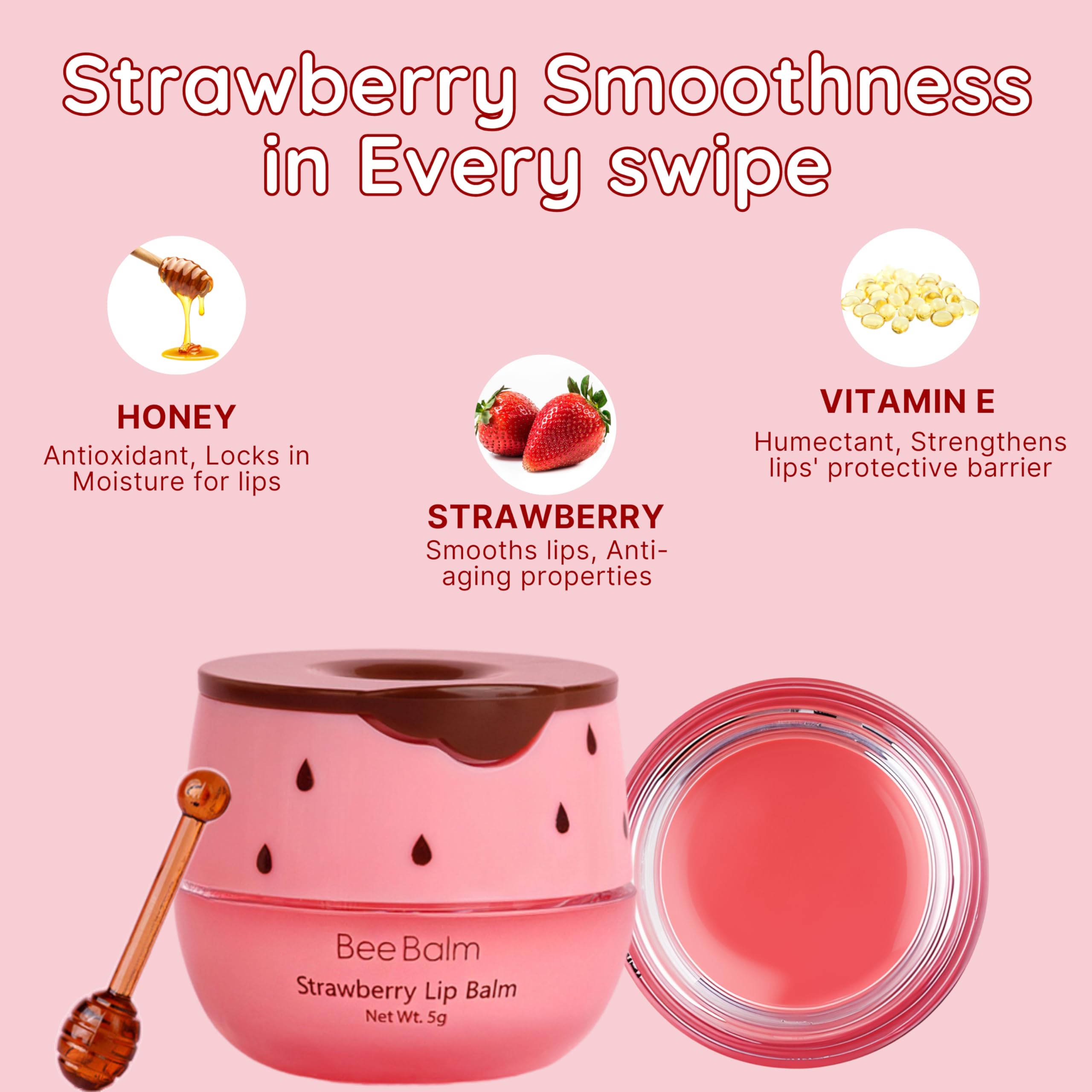 Original My Bee Balm Lip Balm - 2 pack Hydrating Balm Honey Pot for Dry, Chapped & Cracked Lips - Enriched with Propolis, Honey & Vitamin E - Soften, Smooth & Reduce Lip Lines