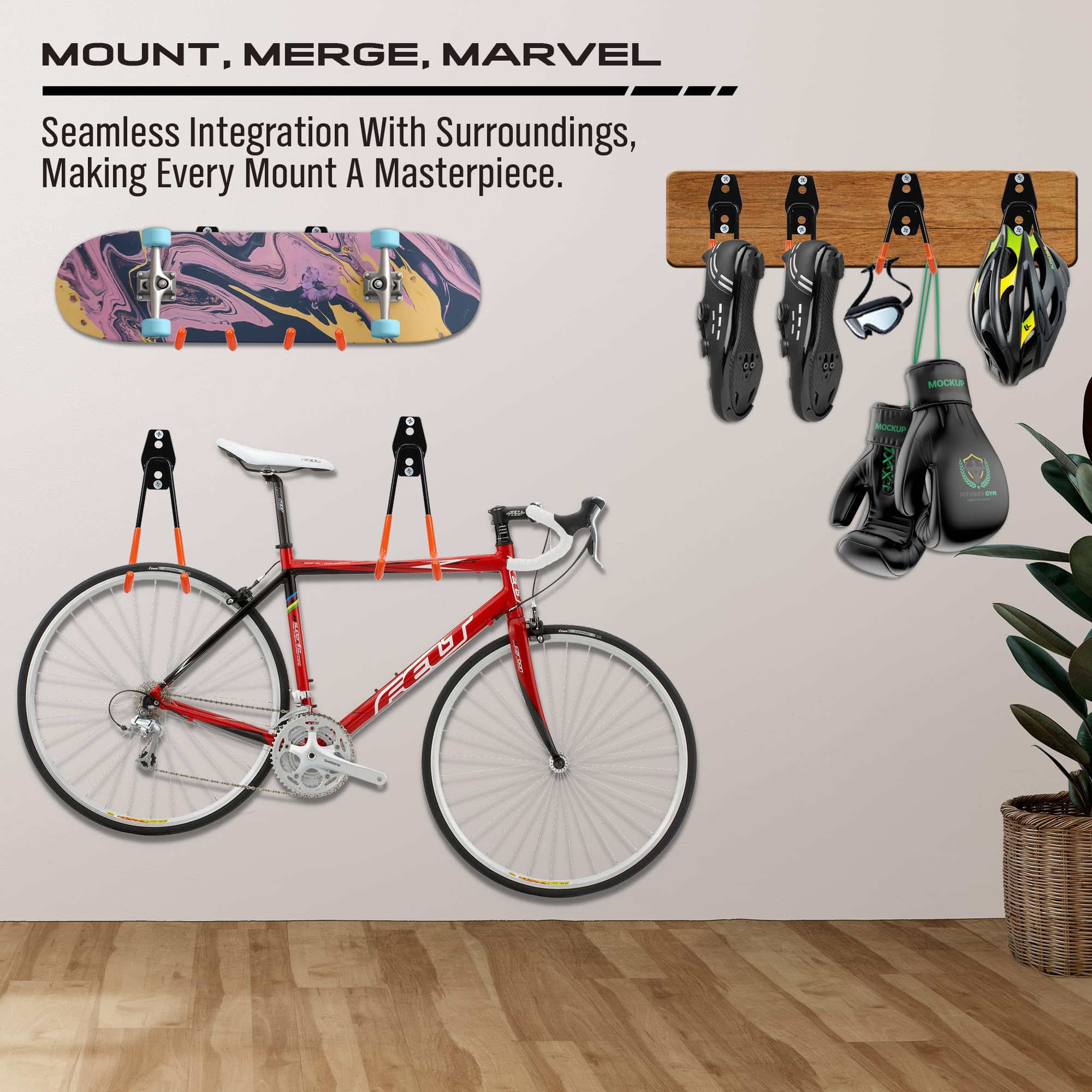 Garage Tool Storage Wall Hook Assortment Set: 15PCS Heavy Duty Large Hanger Garden Tool Organizer Ladder Bike Rack Yard Tool Holder Shed Shovel Metal Screw Organization Bicycle Steel Bracket