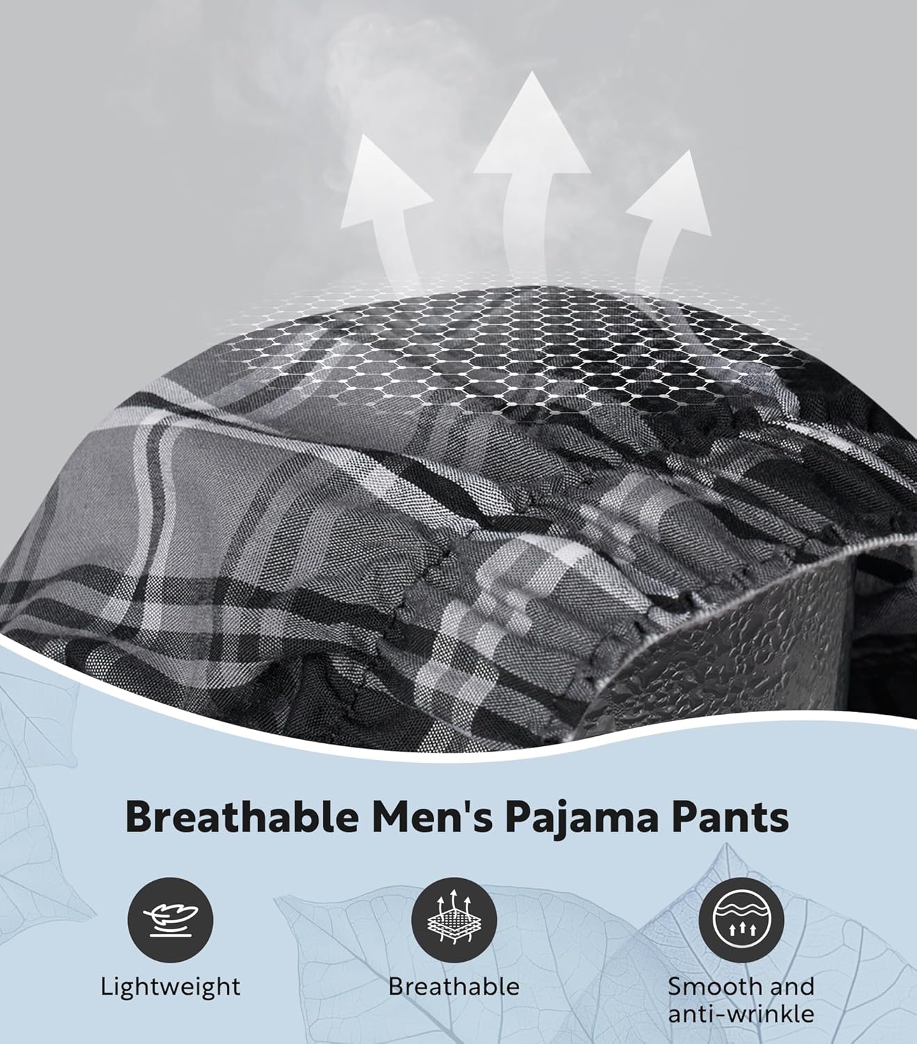 DAVID ARCHY Mens Pajama Pants Soft Cotton Plaid Sleepwear, Comfy Lounge Woven Pajamas Bottoms PJ Pant for Men, 3 pack