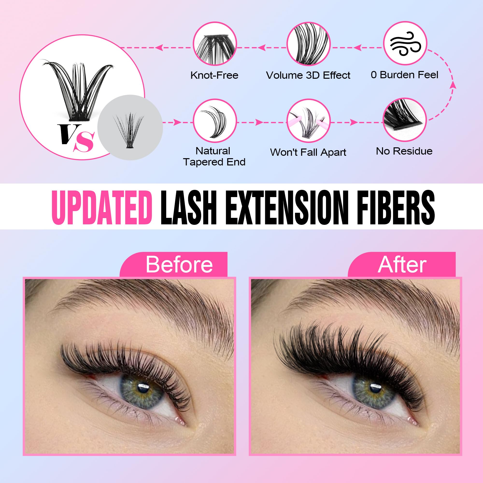 Pawotence Lash Extension Kit DIY 280pcs Lash Clusters Eyelash Extension Kit, 9-16mm 30D 40D Individual Lashes Kit with Lash Bond and Seal, Lash Tweezers for Self Use (30D&40D, 0.07D, 9-16mm, Kit)