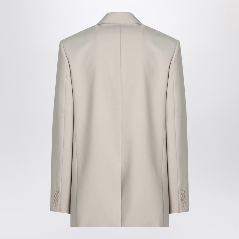 Saint Laurent Light Beige Single-Breasted Wool Jacket Men