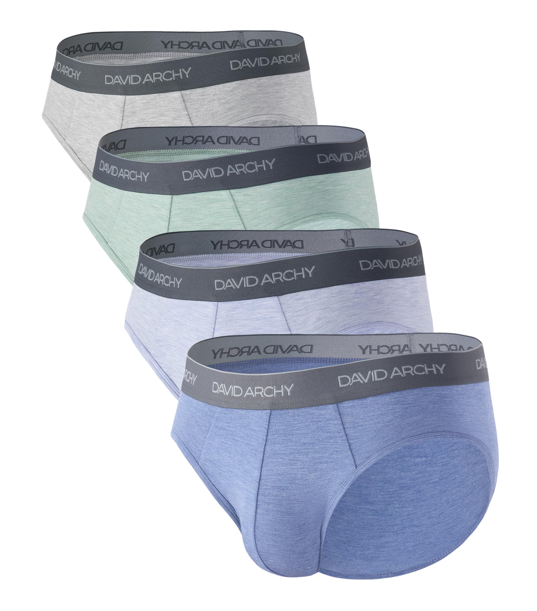 DAVID ARCHY Men's Underwear Briefs Rayon Made from Bamboo Wicking-Moisture Support Pouch Soft Underwear for Men 4 or 7 Pack
