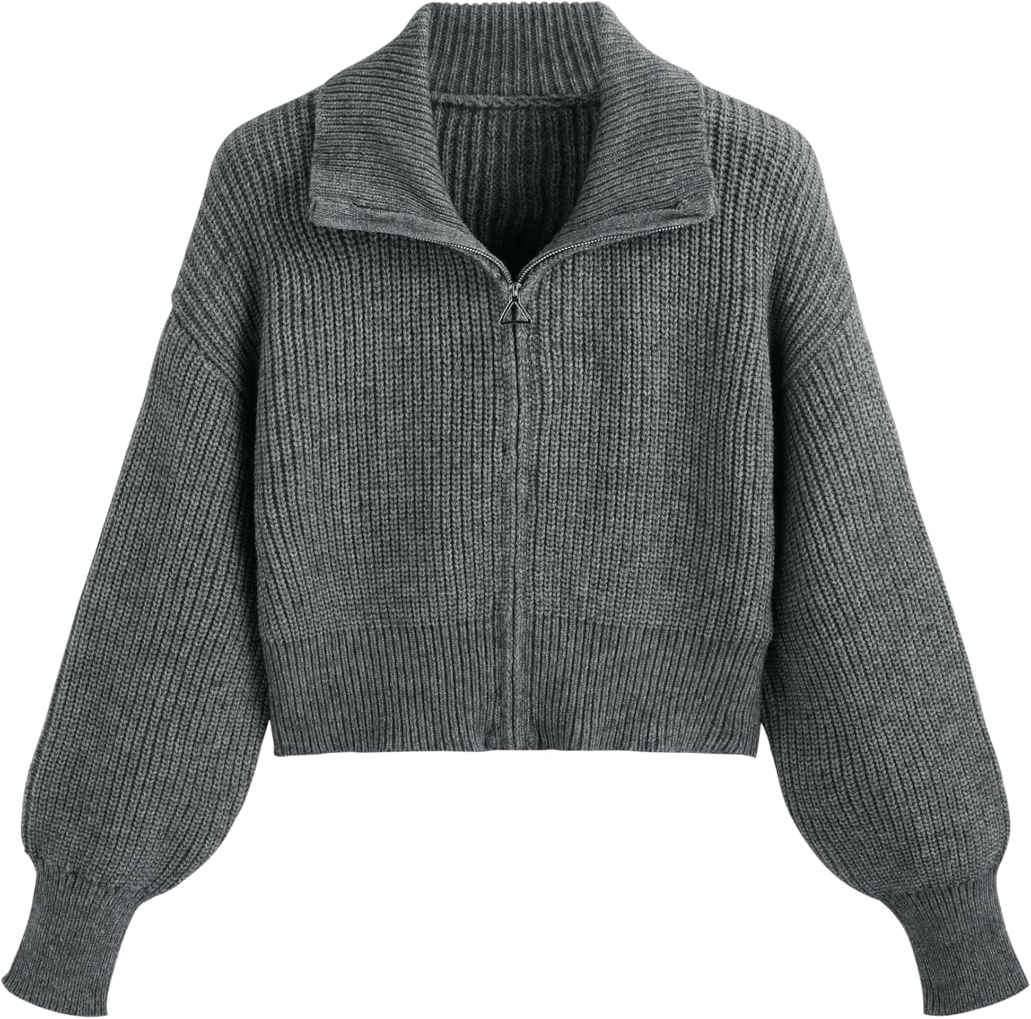 CIDER Zip Up Cardigans for Women Fall Trendy Long Sleeve Chunky Cardigan Knit Open Front Collared Zipper Cardigan