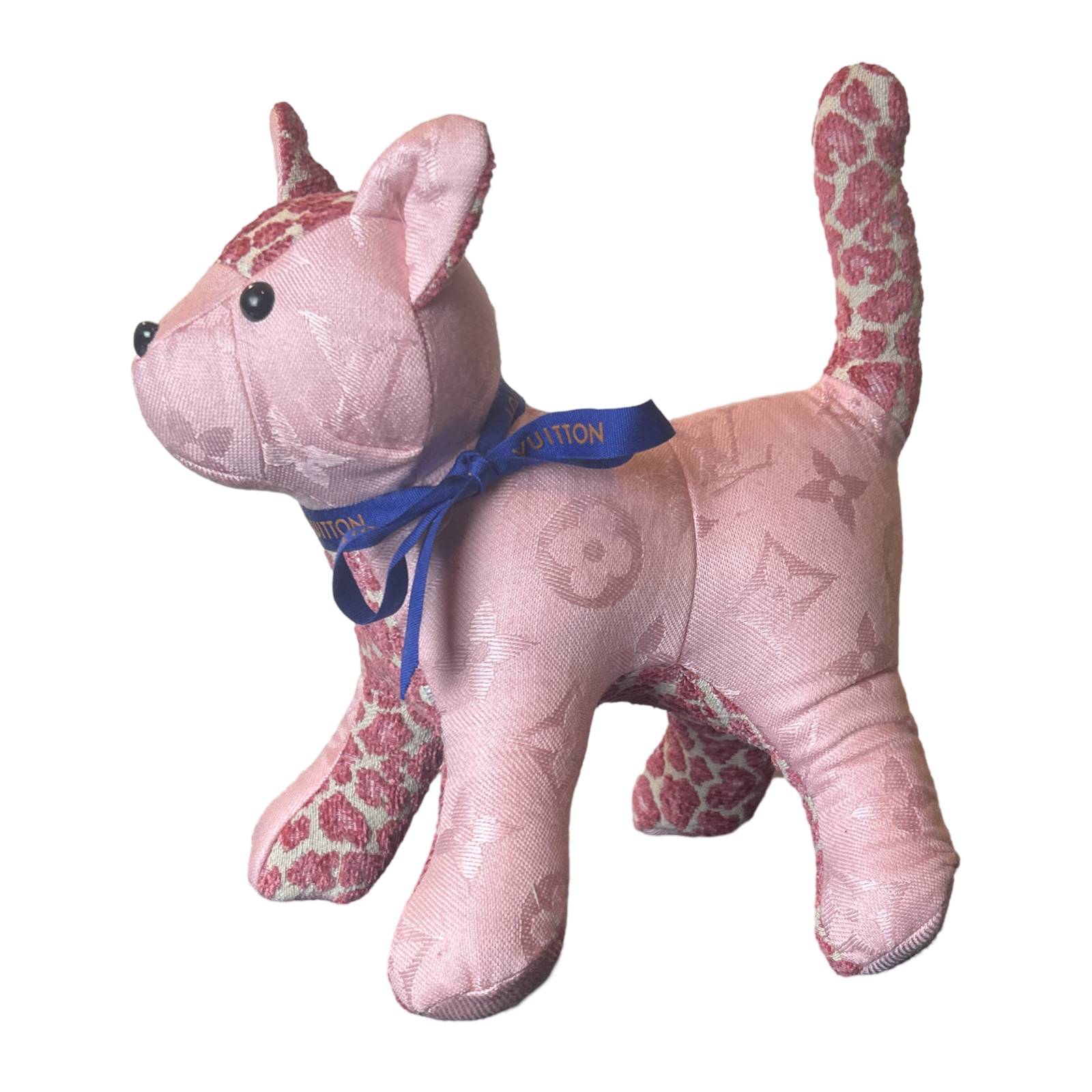 LV Monogram Vintage Silk & Wool Scarf Patchwork Kitten