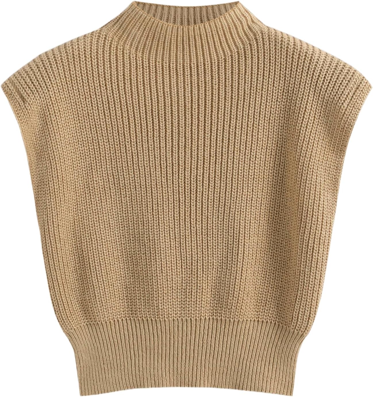 CIDER Women's Mock Neck Sleeveless Sweater Tops Cap Sleeve Sweater Vests Tank Tops