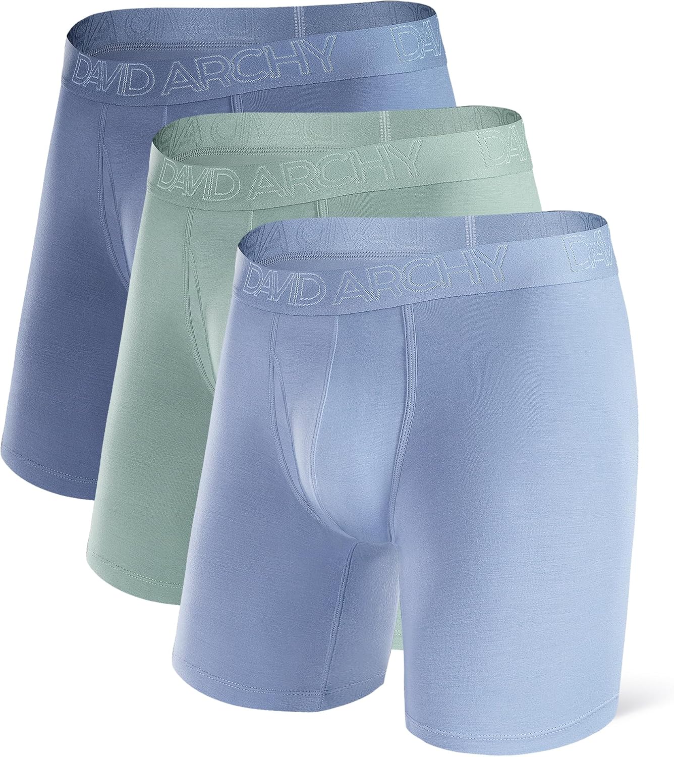 DAVID ARCHY Mens Underwear Boxer Briefs Breathable Soft Moisture-Wicking with Fly Underwear for Men Multipack